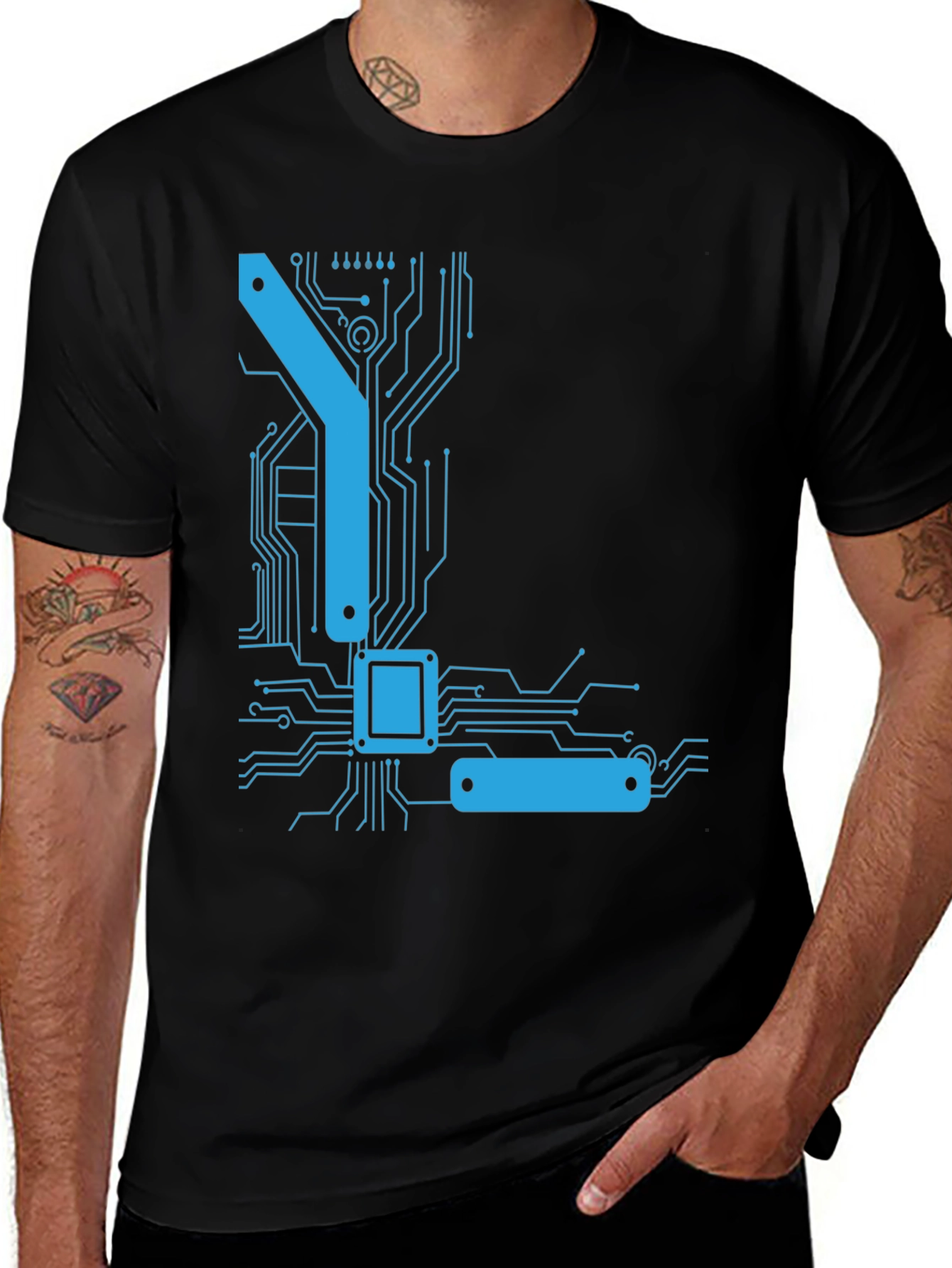 Variant 10 of Circuit Board Graphic Tee - Tech Inspired Style