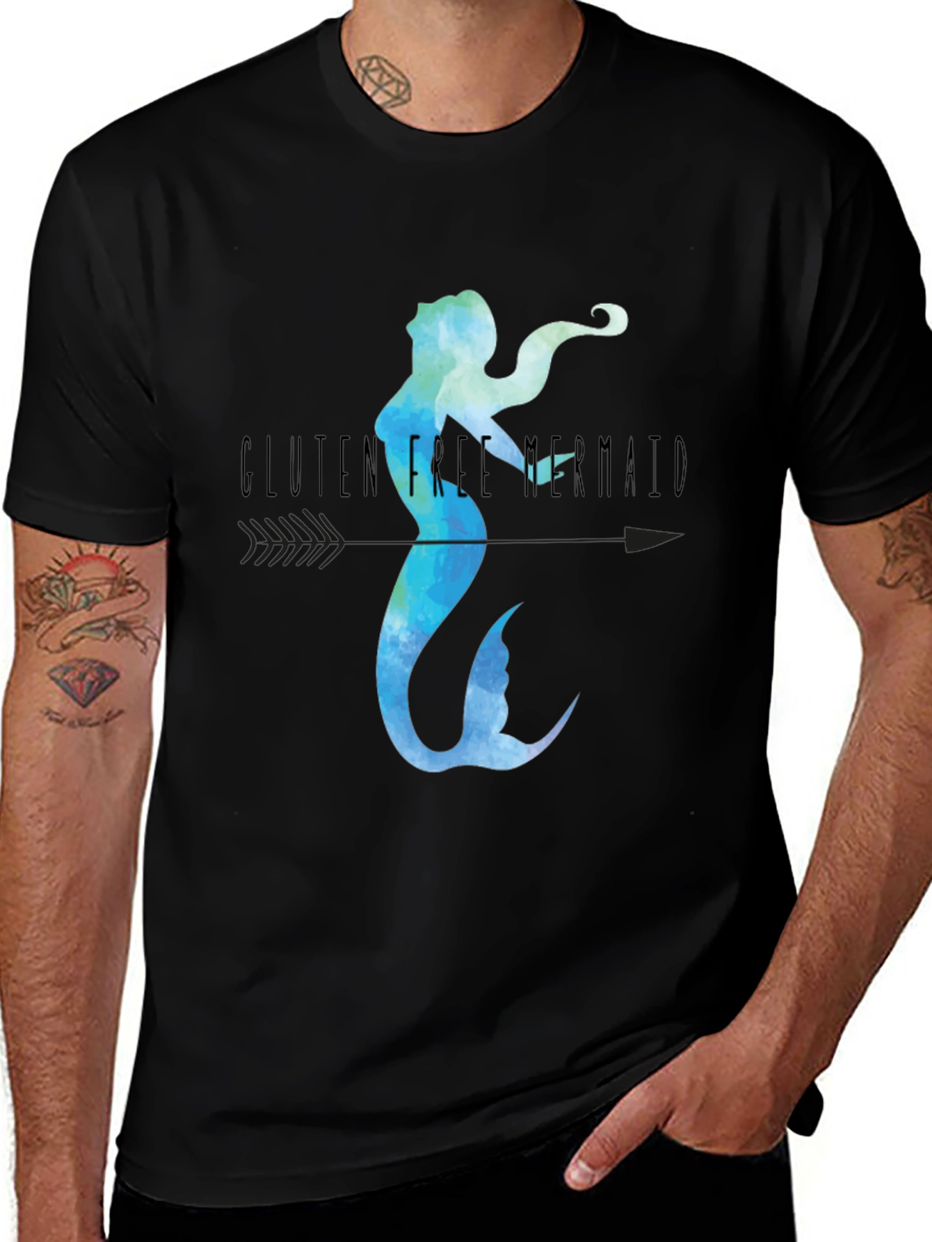Variant 21 of Gluten Free Mermaid Black T-Shirt