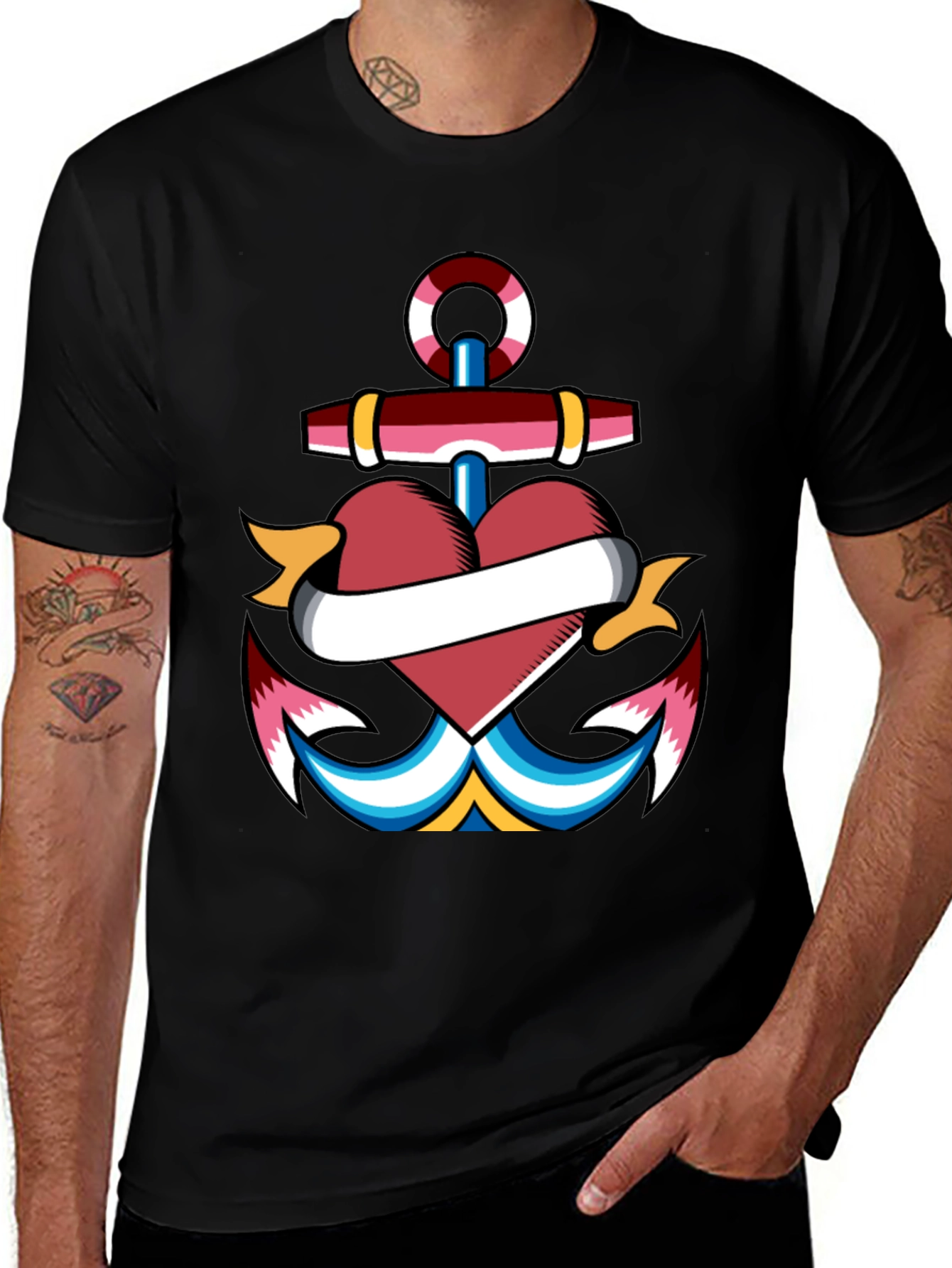 Variant 26 of Anchor Heart Tattoo Graphic T-Shirt