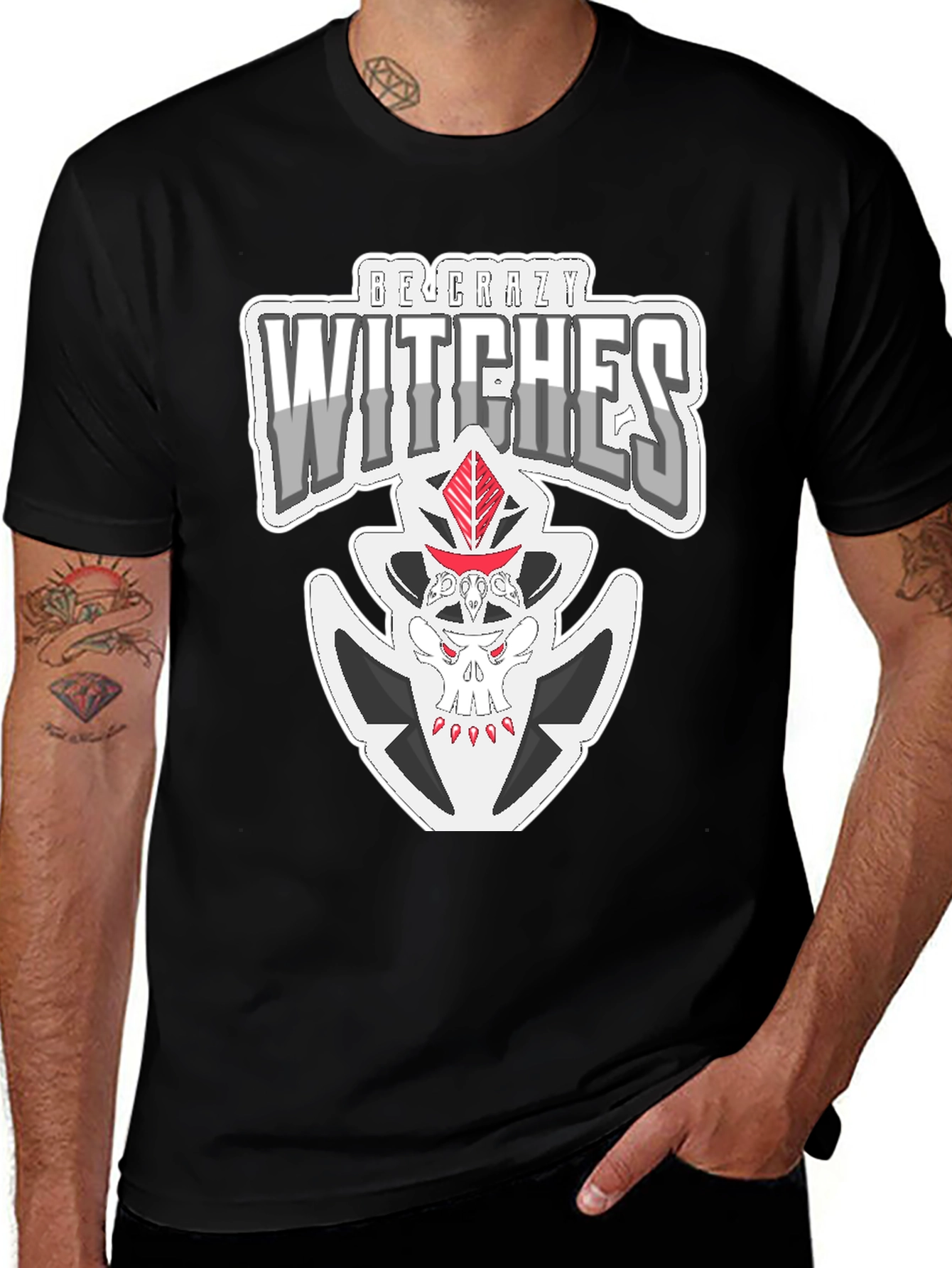 Variant 10 of Be Crazy Witches Graphic Black T-Shirt