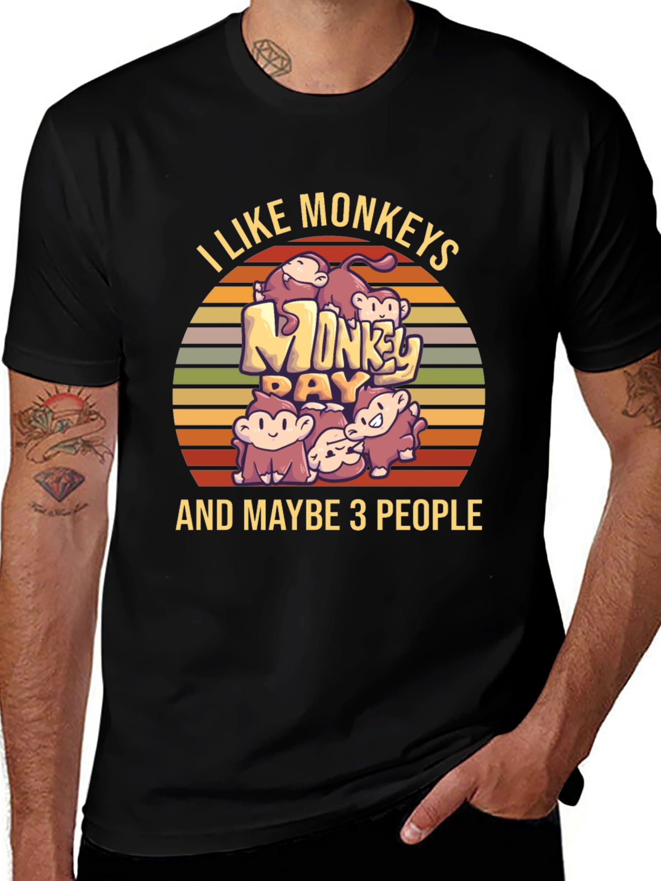 Variant 21 of I Like Monkeys T-Shirt - Novelty Graphic Tee