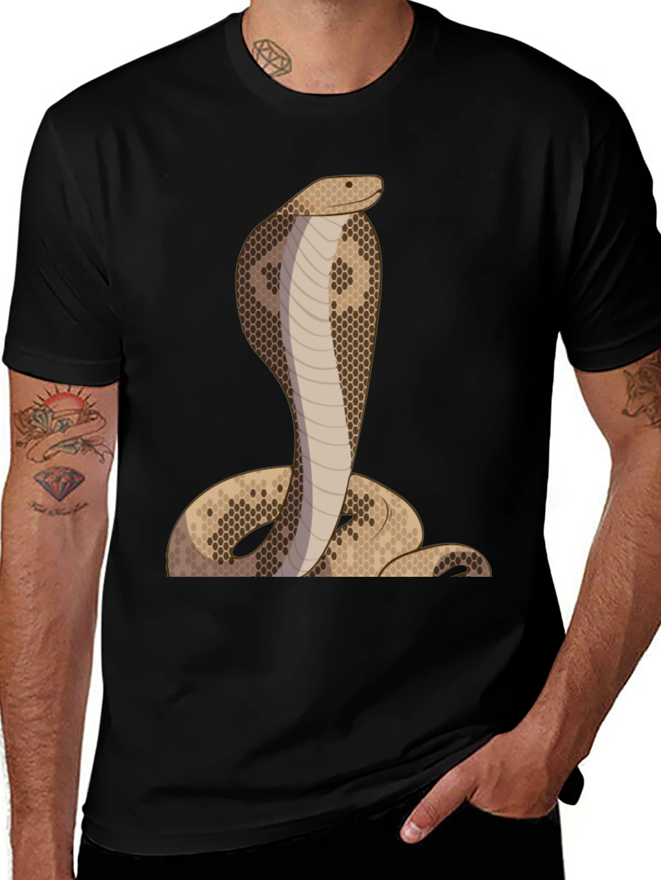 Variant 17 of Cobra Snake Graphic Tee - Black Unisex T-Shirt