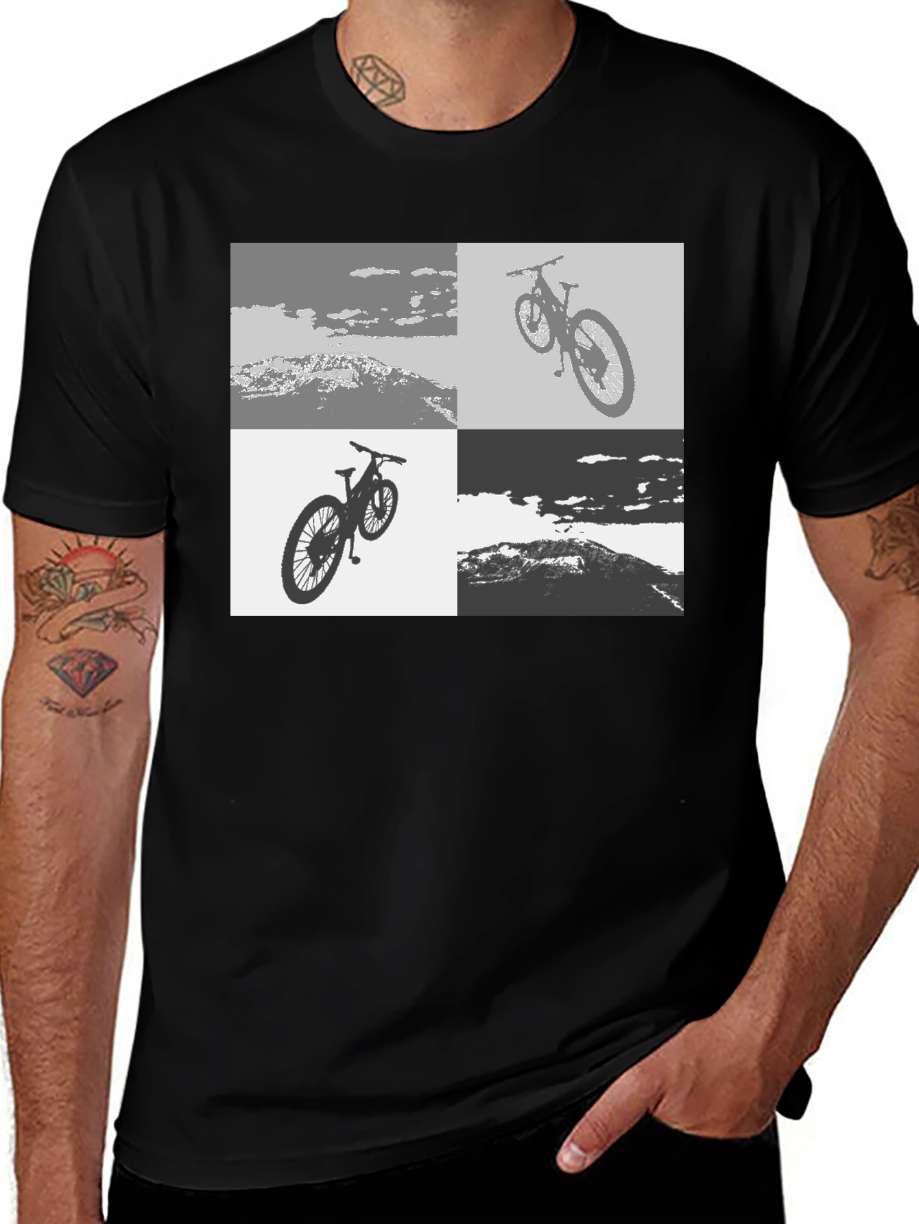 Mountain Bike T-Shirt - Black Graphic Tee