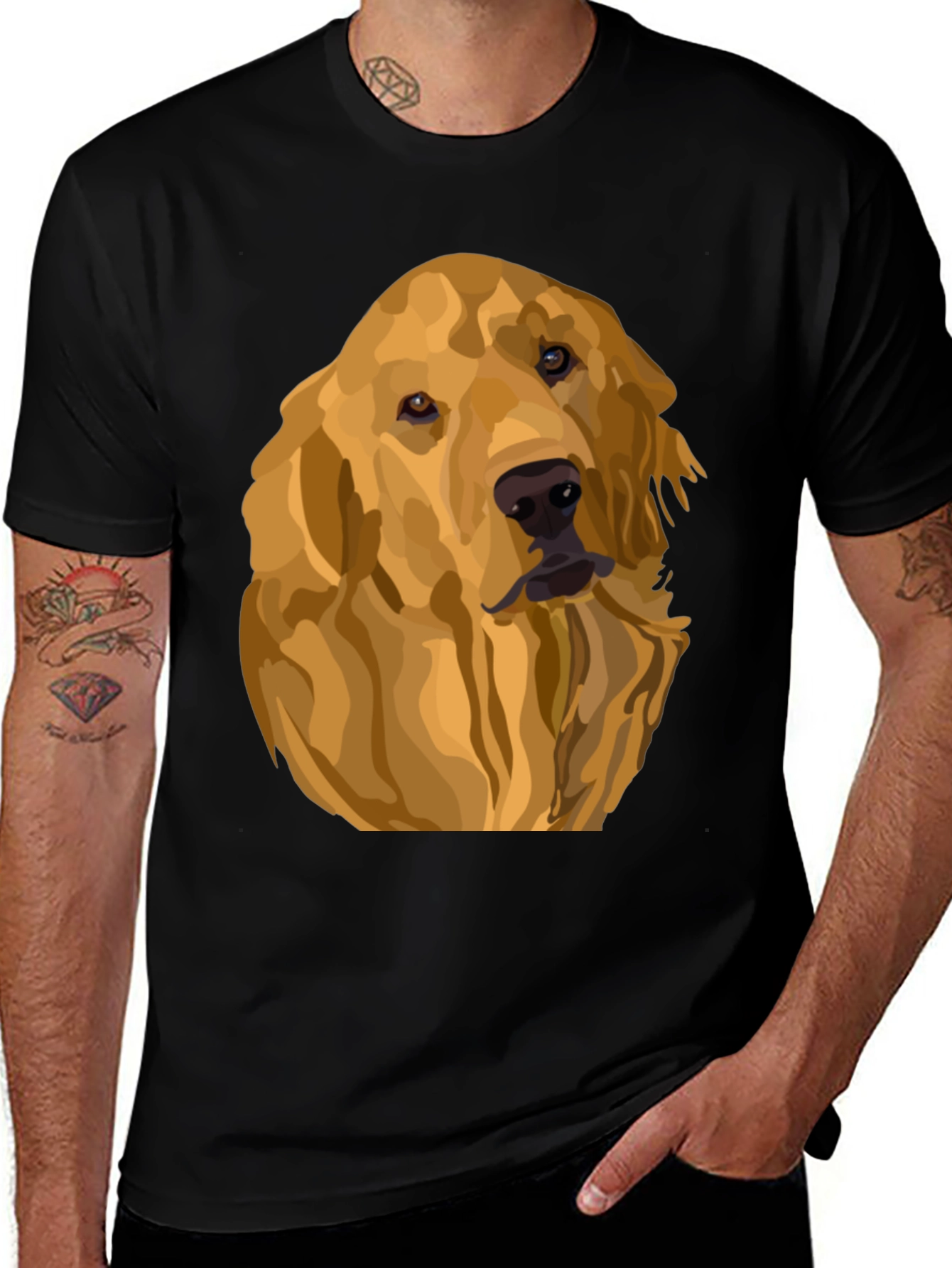Variant 13 of Golden Retriever Dog Graphic T-Shirt
