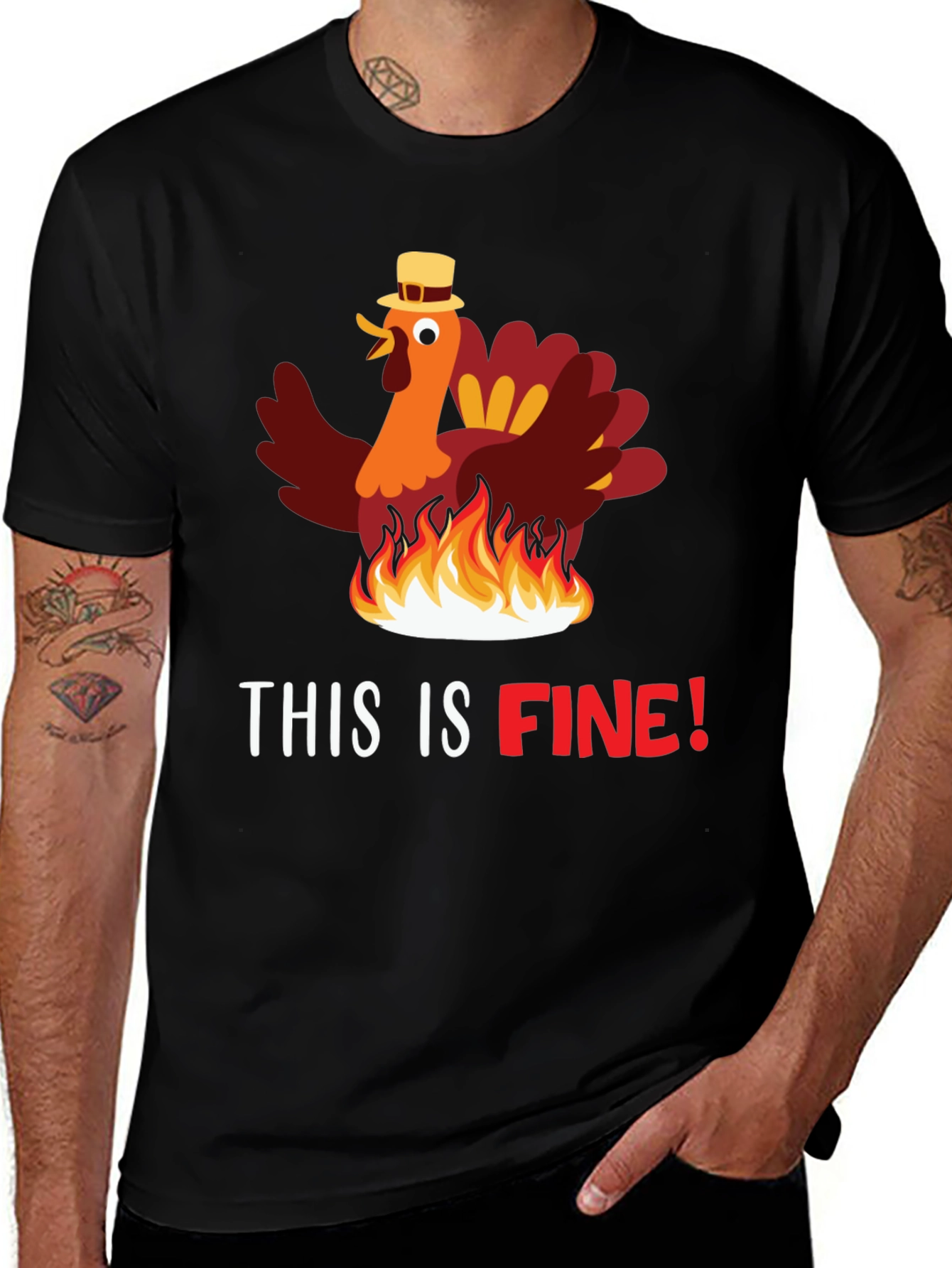 Variant 12 of This is Fine Turkey Thanksgiving T-Shirt