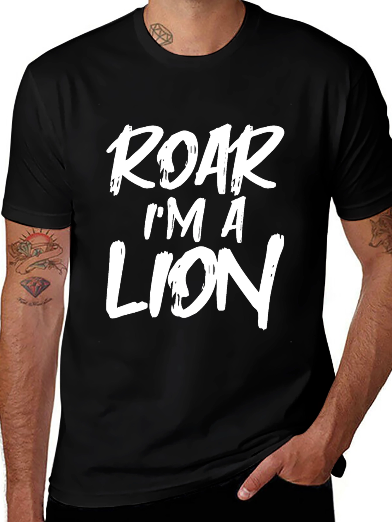 Variant 23 of Roar I'm A Lion Graphic Tee - Mens Black T-Shirt