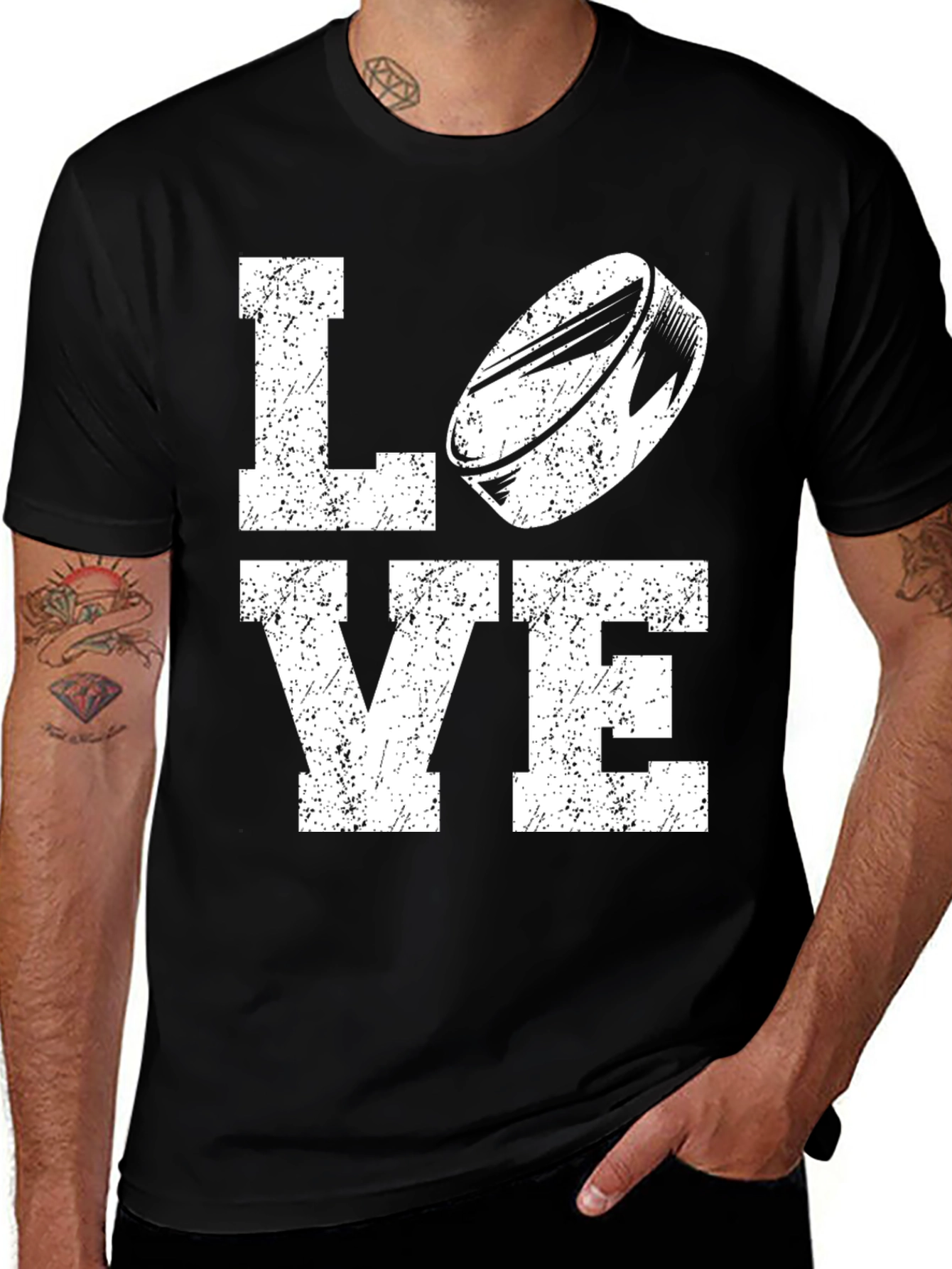 Variant 29 of Love Hockey Graphic Tee - Distressed Print