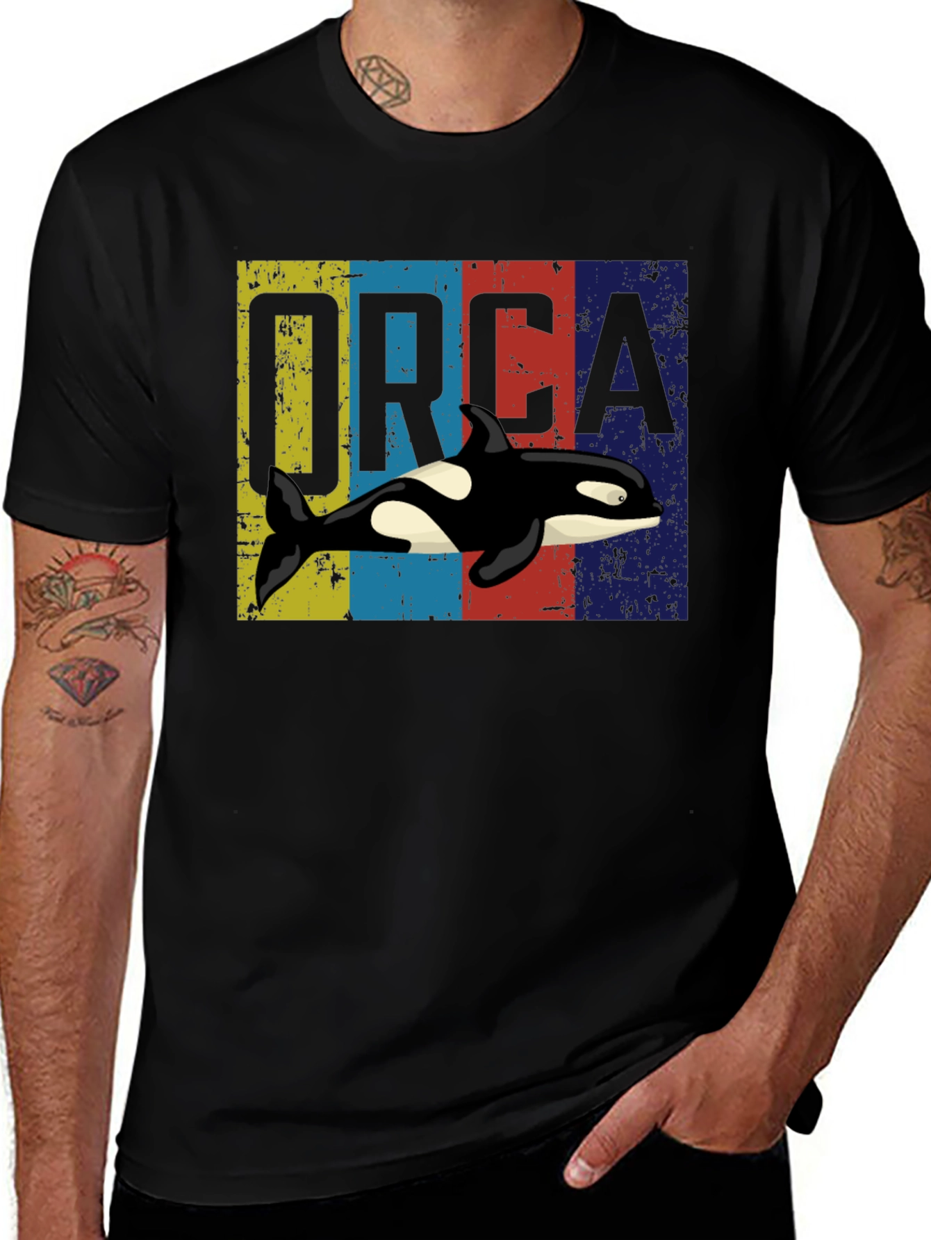 Variant 14 of Orca Whale Retro Graphic T-Shirt