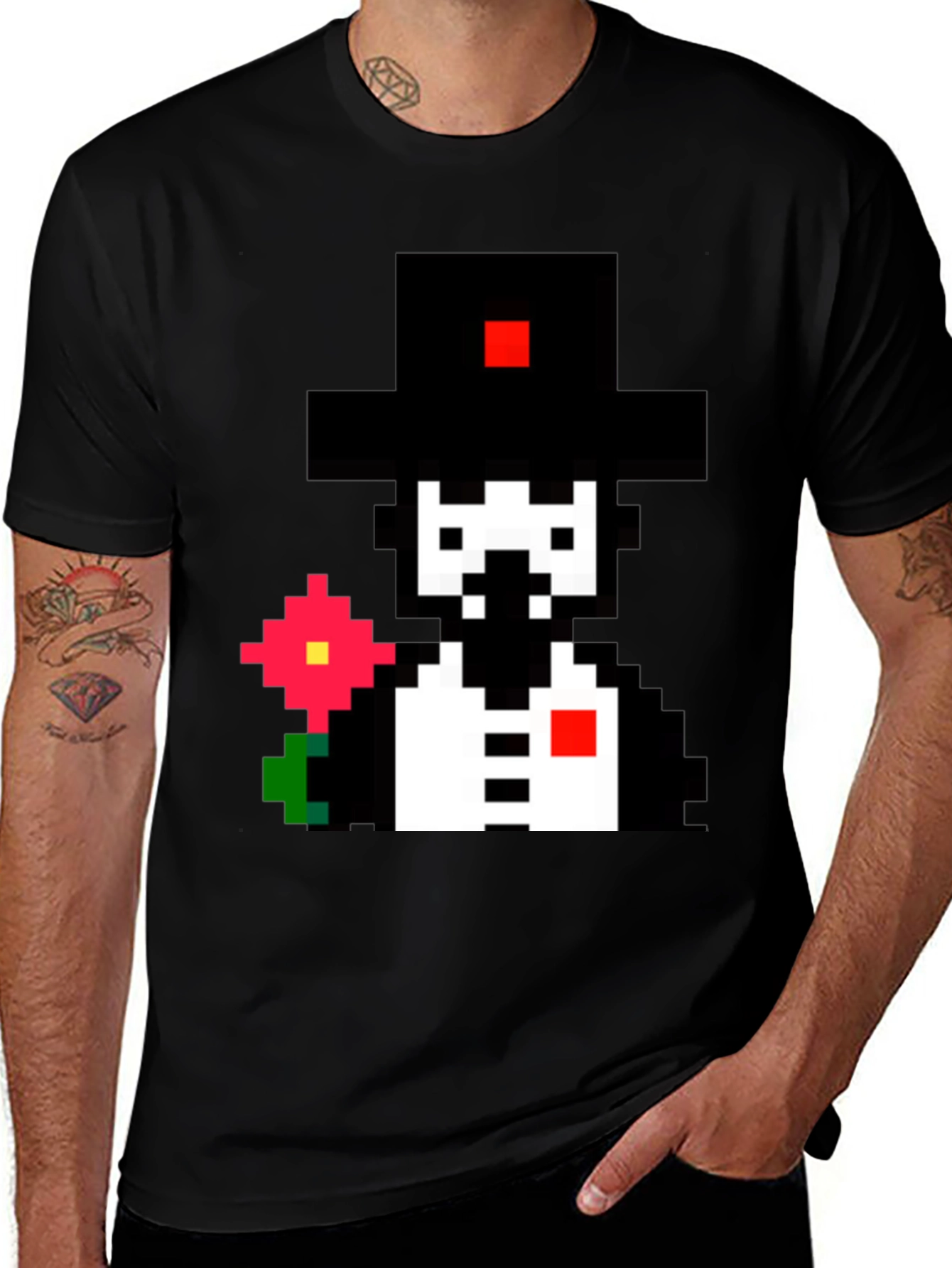 Variant 23 of Pixel Art Gentleman T-Shirt