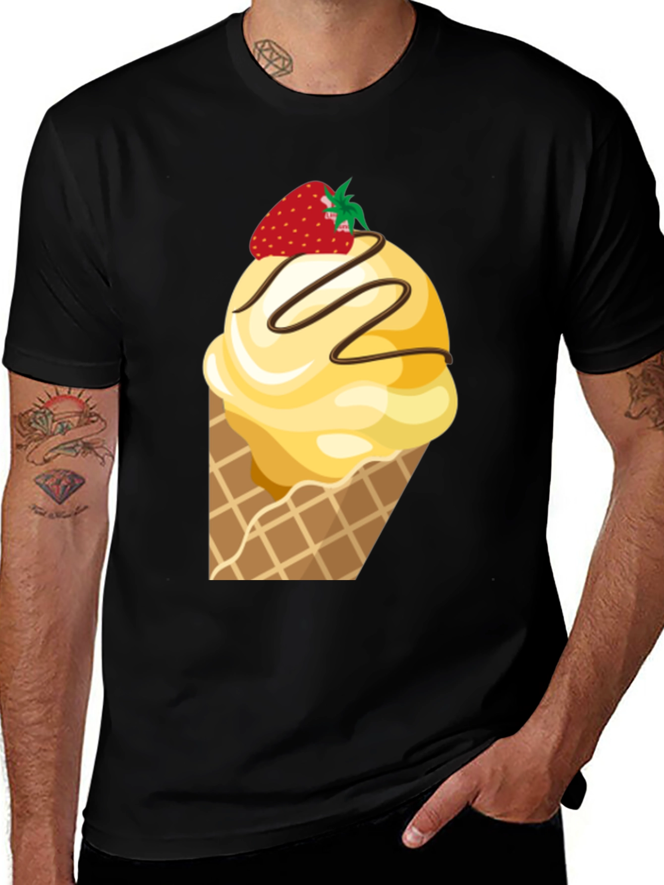 Variant 28 of Ice Cream Cone Graphic T-Shirt - Sweet Treat Style!