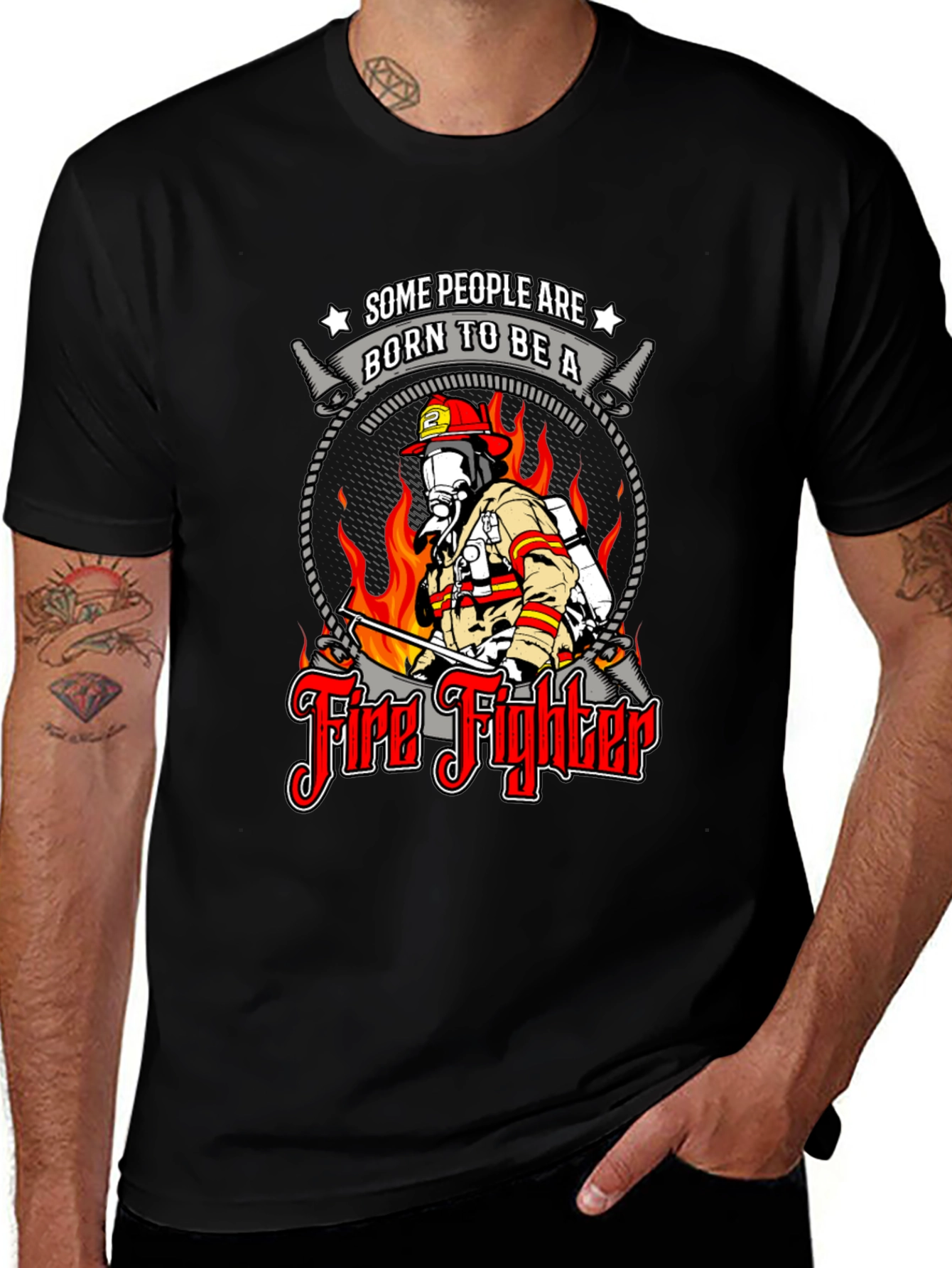 Born to Be a Firefighter Graphic T-Shirt