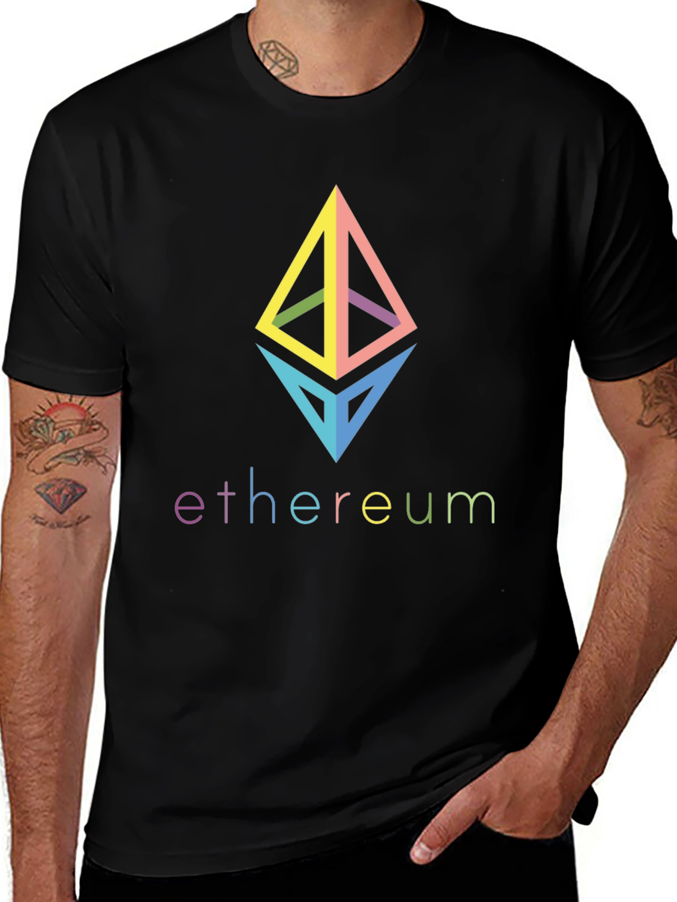 Ethereum Crypto Logo T-Shirt - Black Cotton Tee