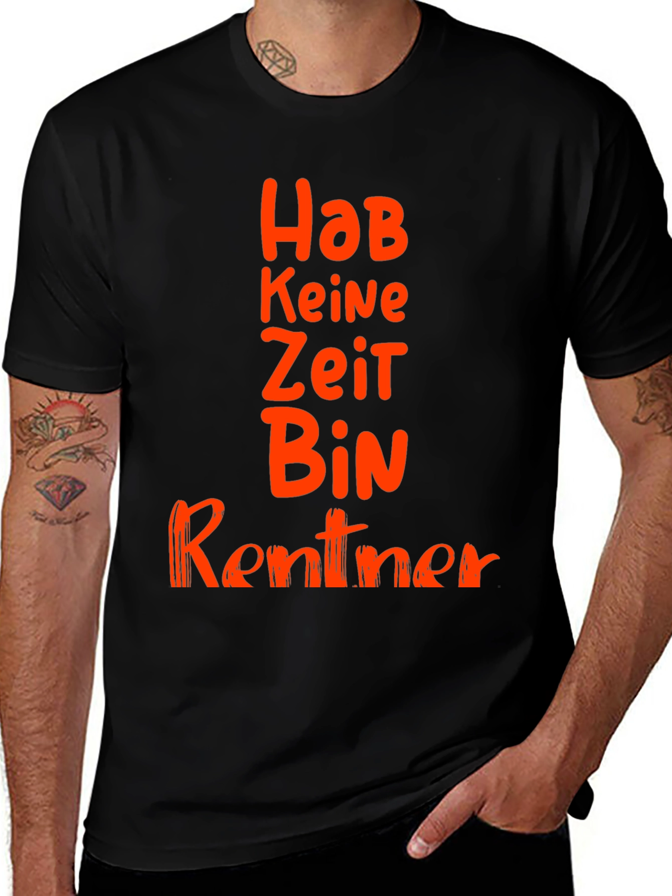 Variant 30 of Hab Keine Zeit Bin Rentner Black Graphic Tee