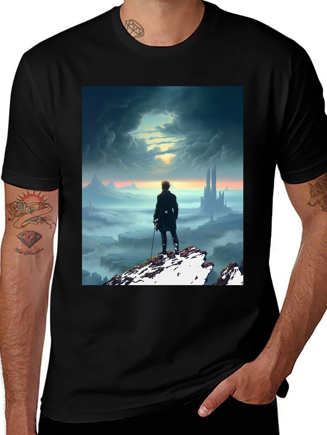 Variant 7 of Epic Voyager Graphic Tee - Fantasy Landscape T-Shirt