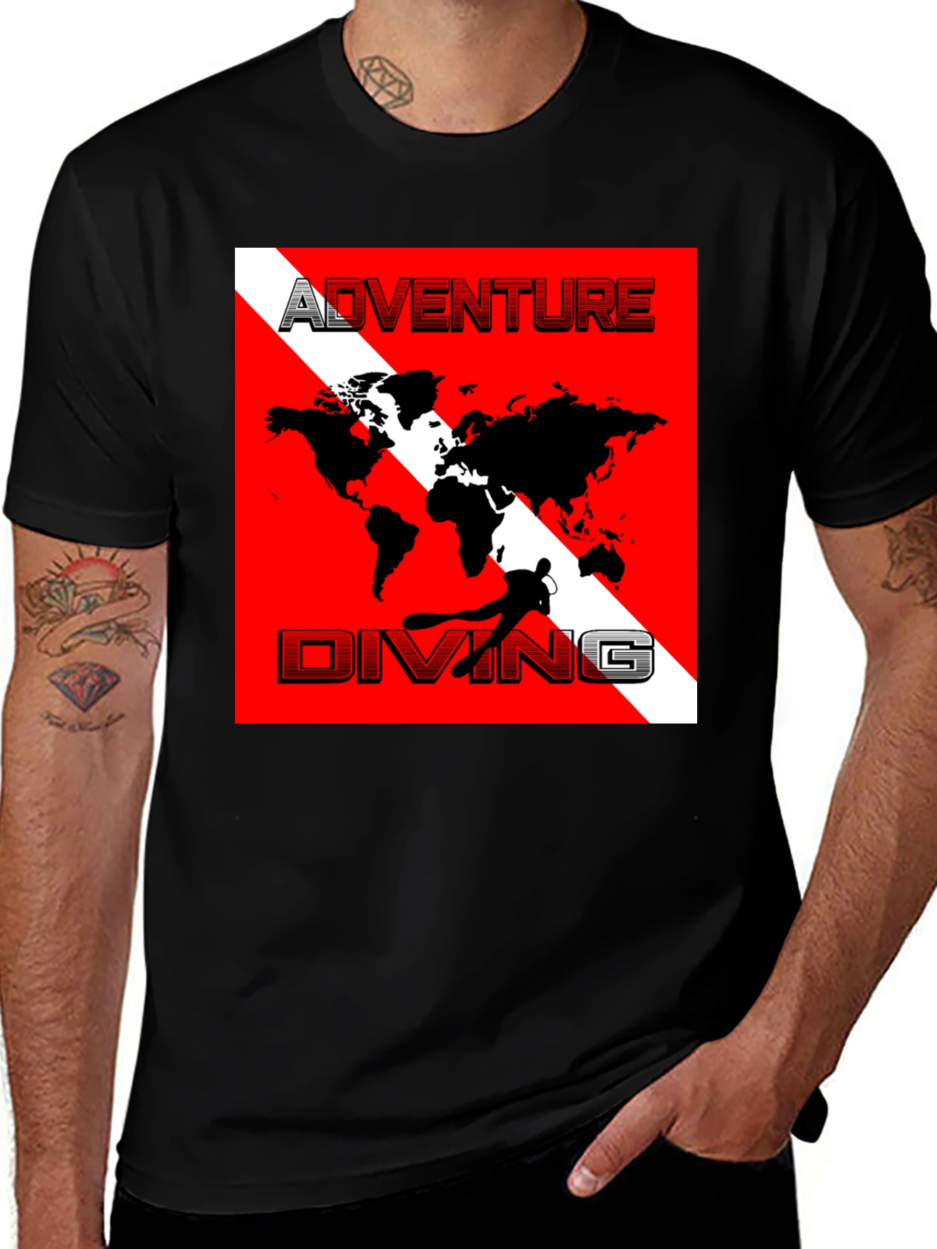 Variant 10 of Adventure Diving World Map T-Shirt