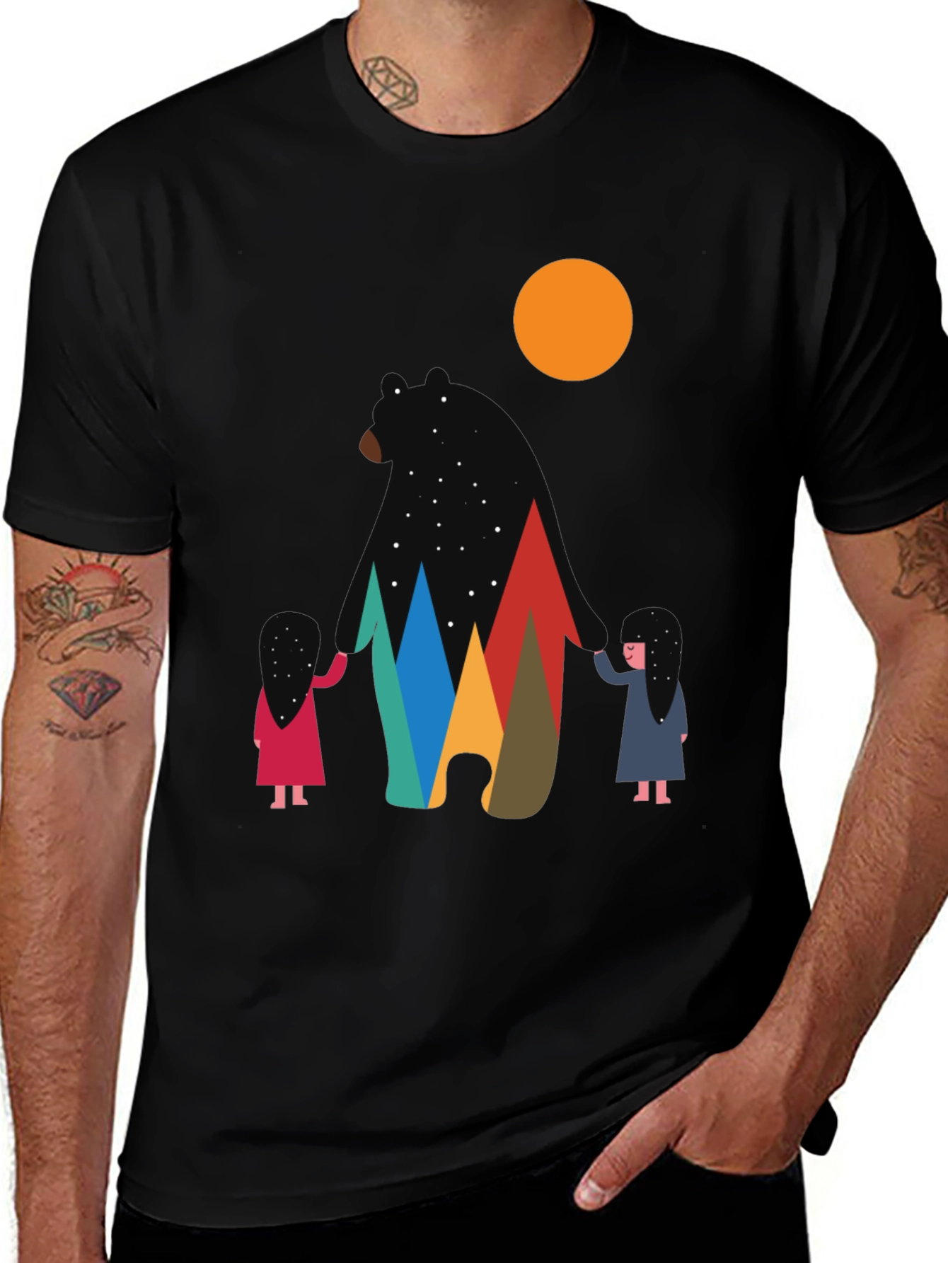 Variant 13 of Bear & Mountain Graphic Tee - Stylish Unisex Shirt