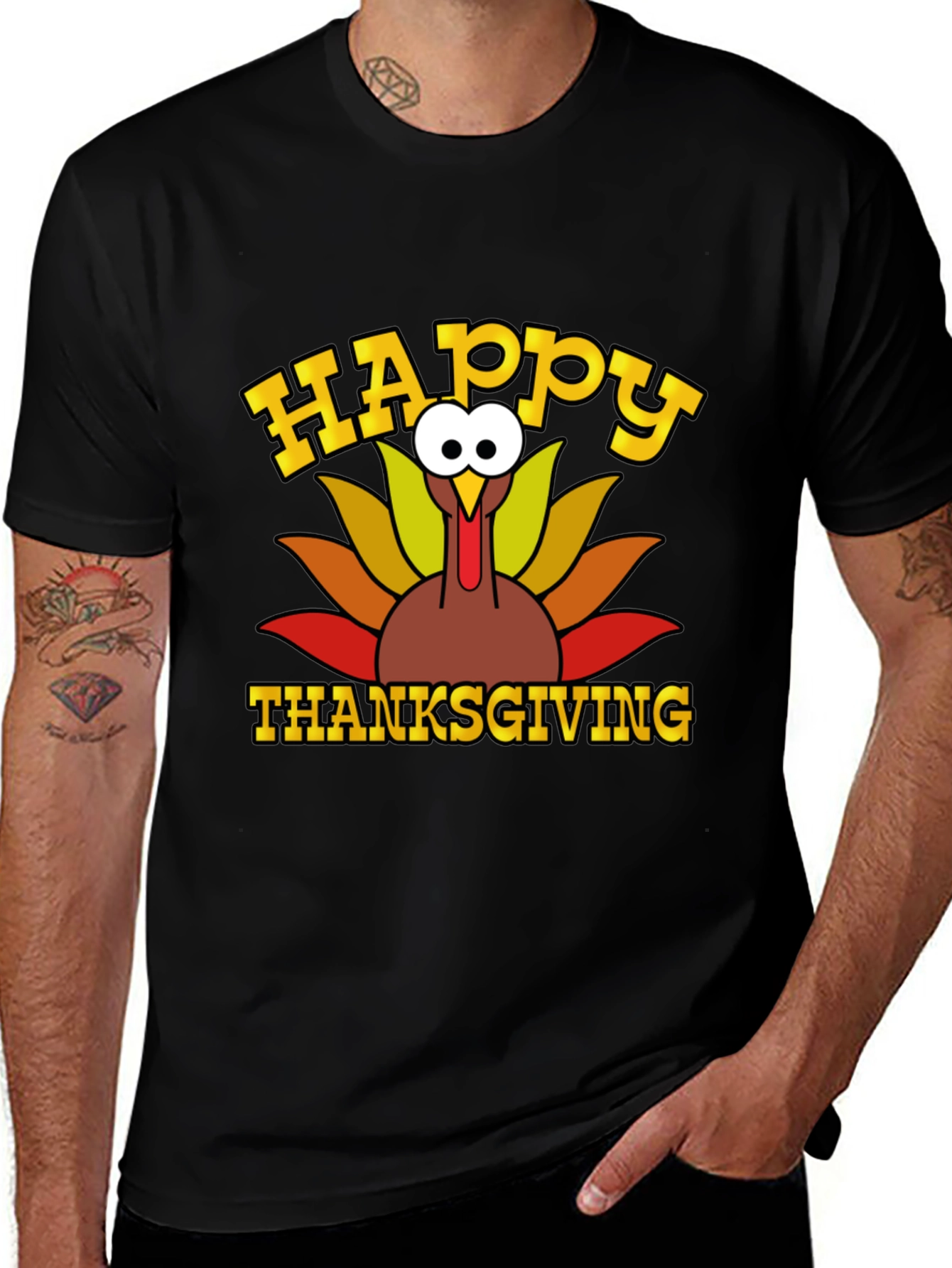 Variant 12 of Happy Thanksgiving Turkey Graphic T-Shirt