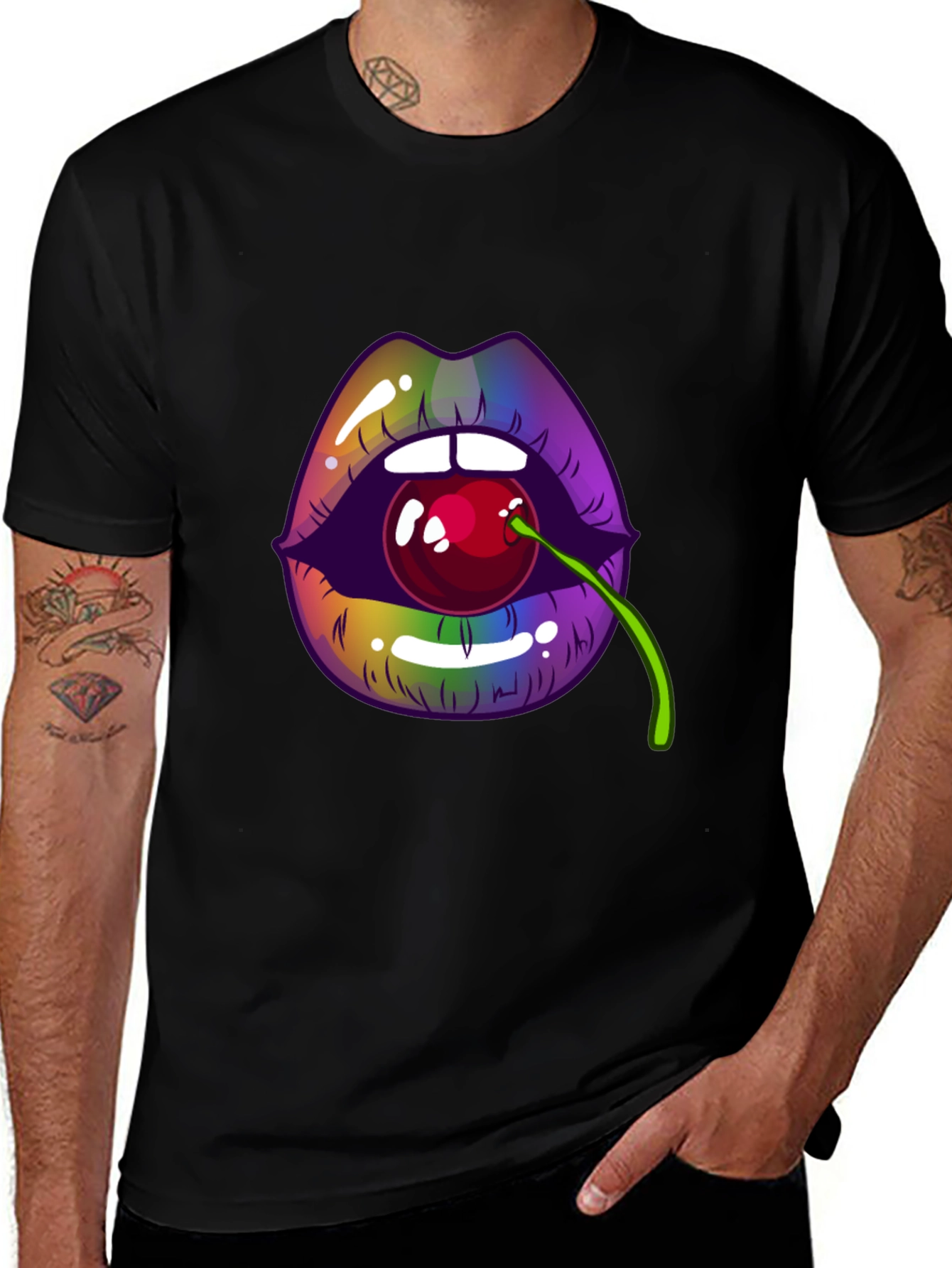 Variant 29 of Lips with Cherry T-Shirt - Bold Graphic Tee