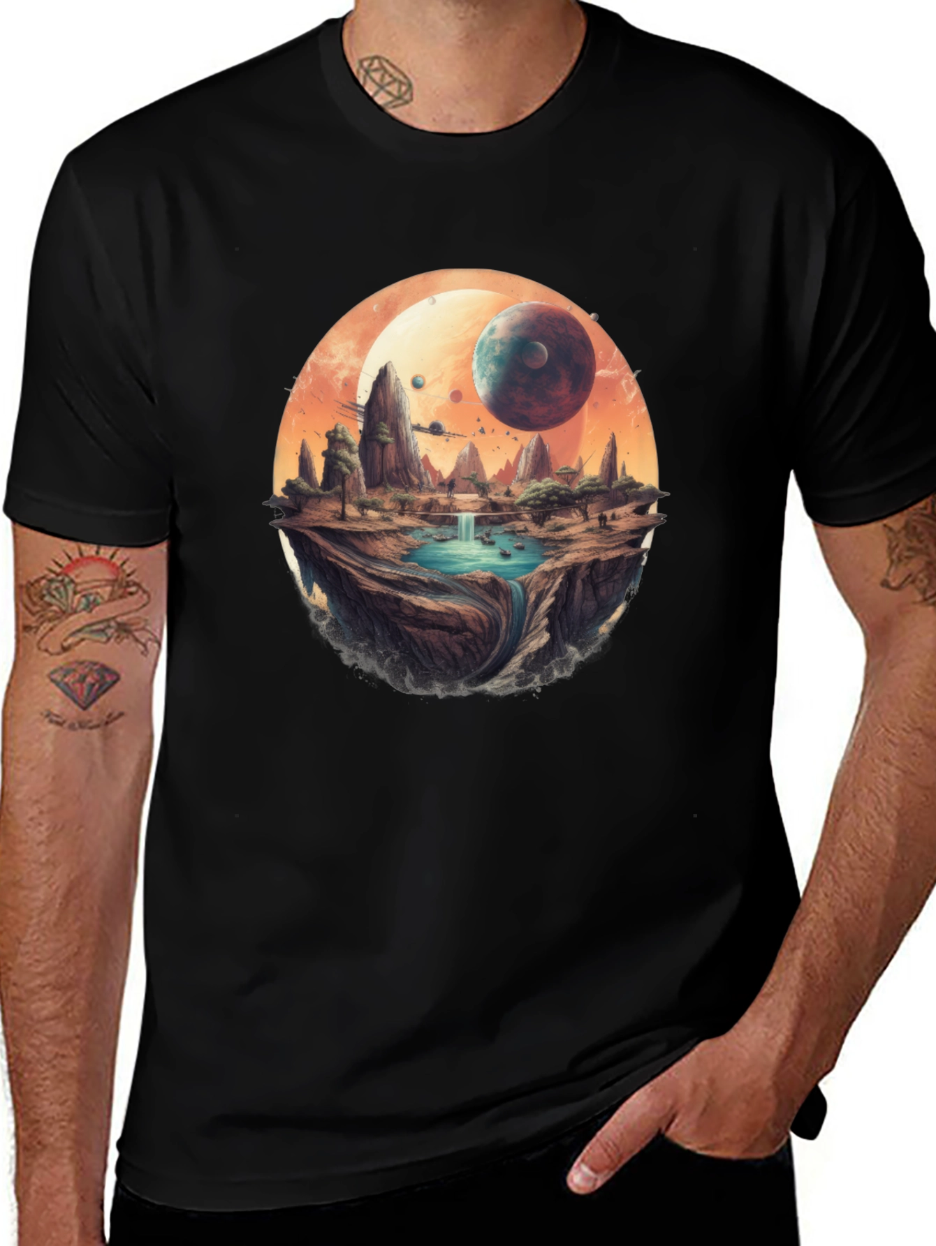 Variant 17 of Sci-Fi Planet Landscape Graphic Tee