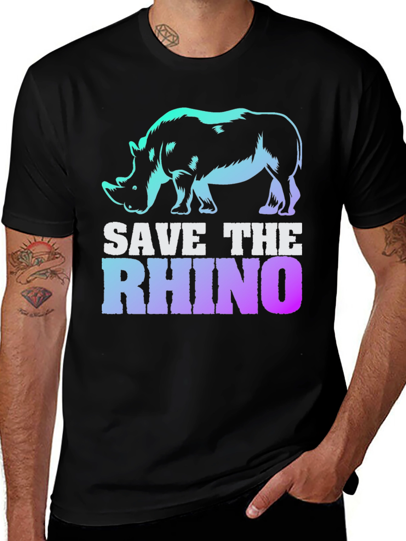 Variant 19 of Save The Rhino Graphic Tee