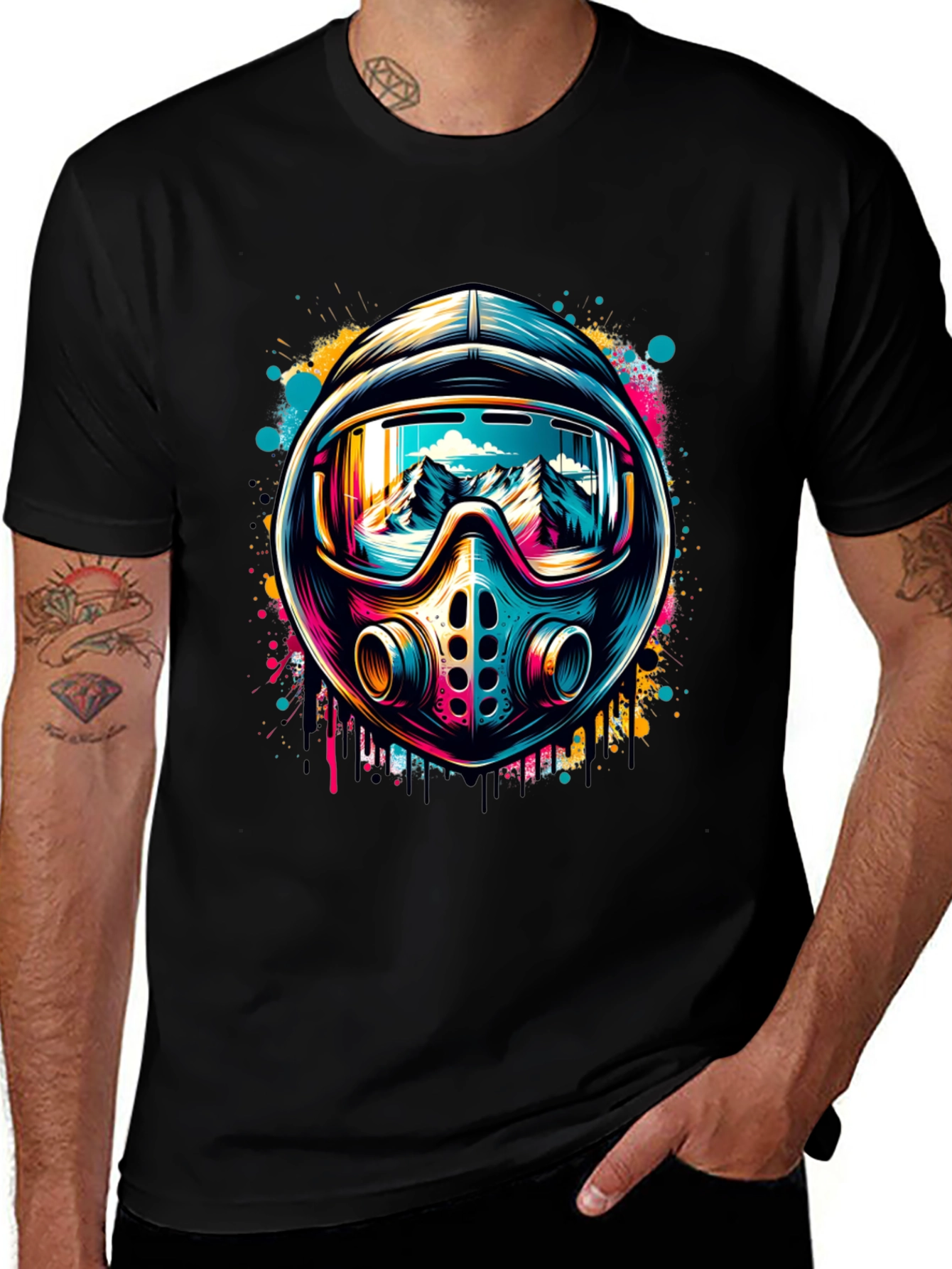 Variant 24 of Retro Ski Helmet Graphic T-Shirt