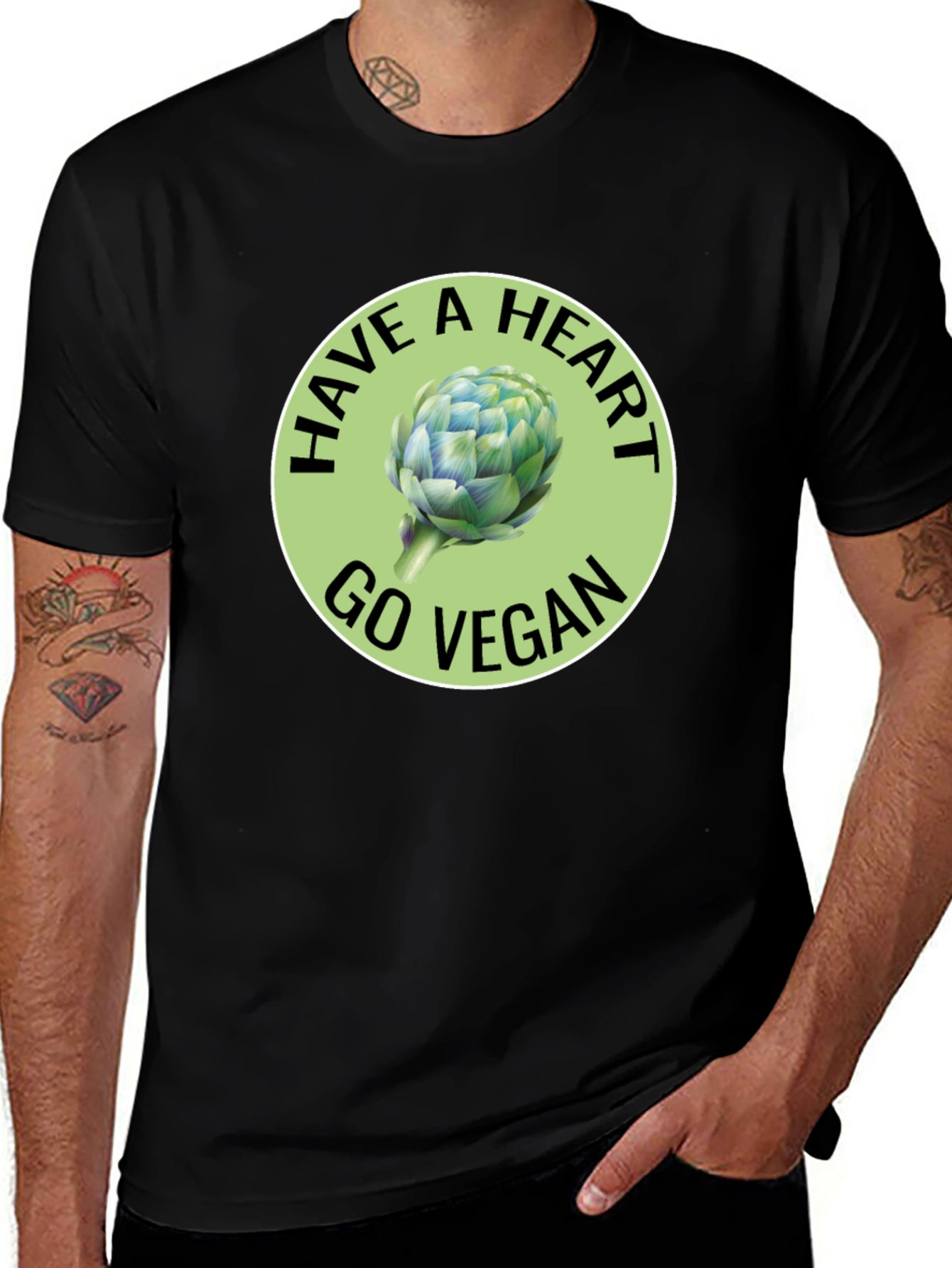 Variant 14 of Vegan Heart Artichoke Graphic Tee