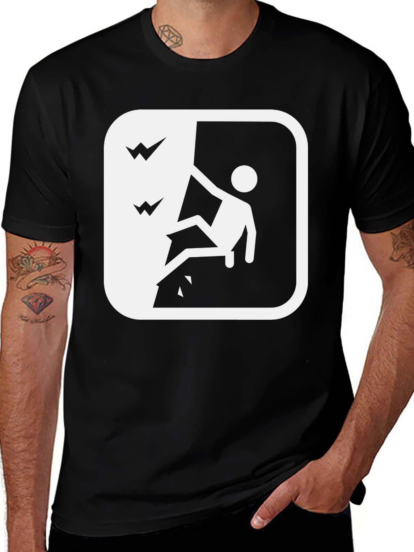 Variant 11 of Rock Climbing T-Shirt - Black Graphic Tee for Adventure