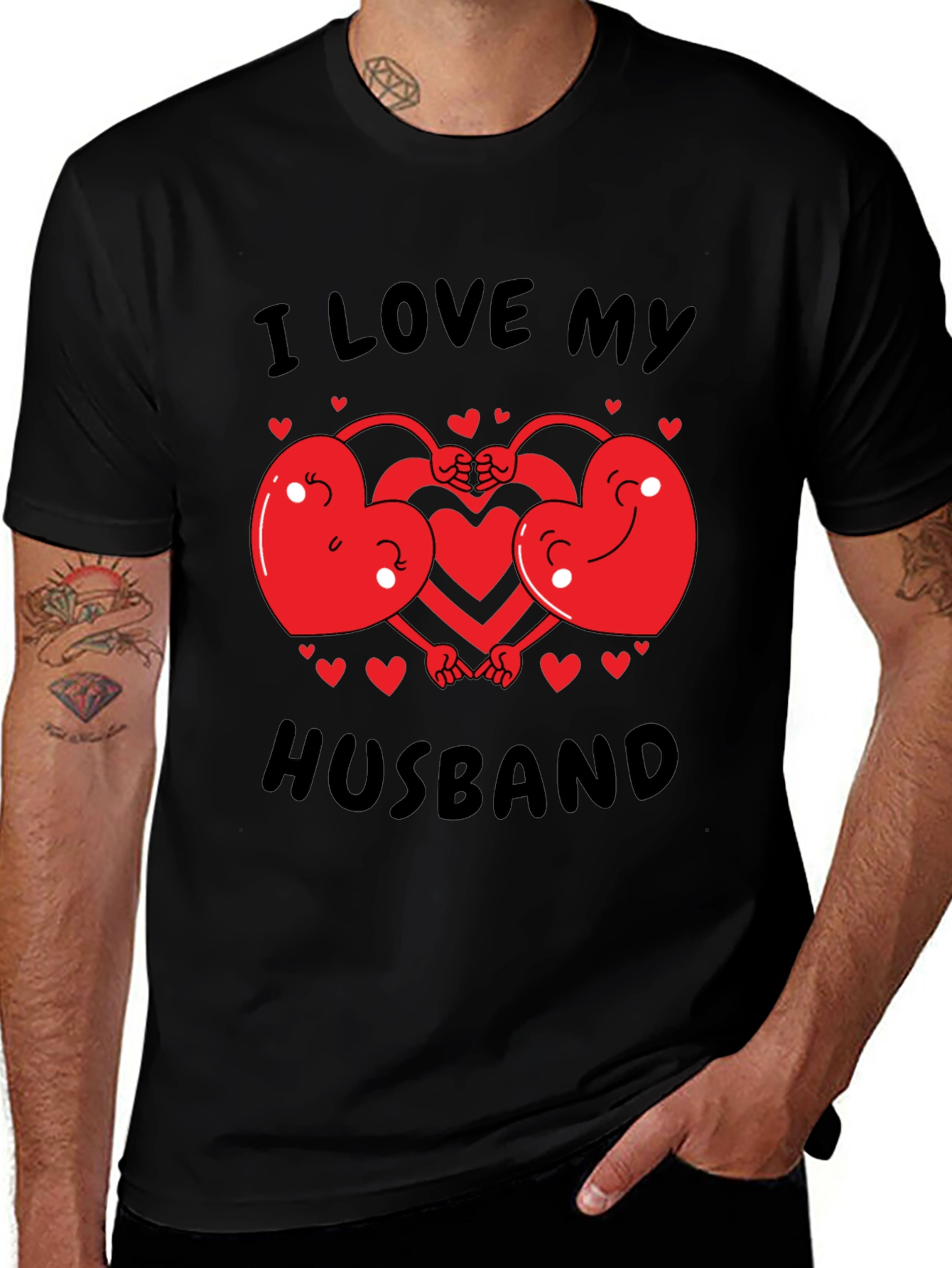 Black I Love My Husband Graphic T-Shirt main image