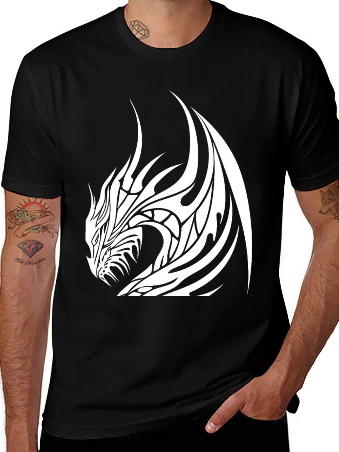 Variant 9 of Dragon Graphic Black T-Shirt