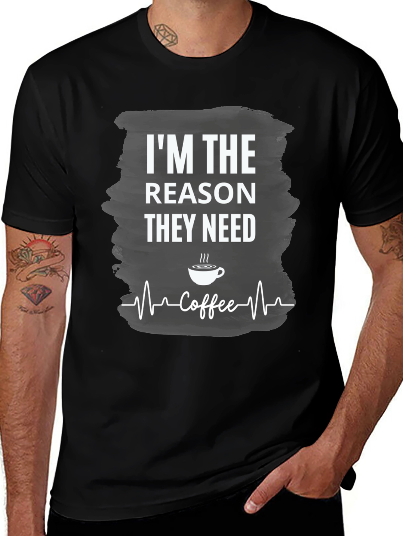 Variant 23 of I'm The Reason They Need Coffee T-Shirt
