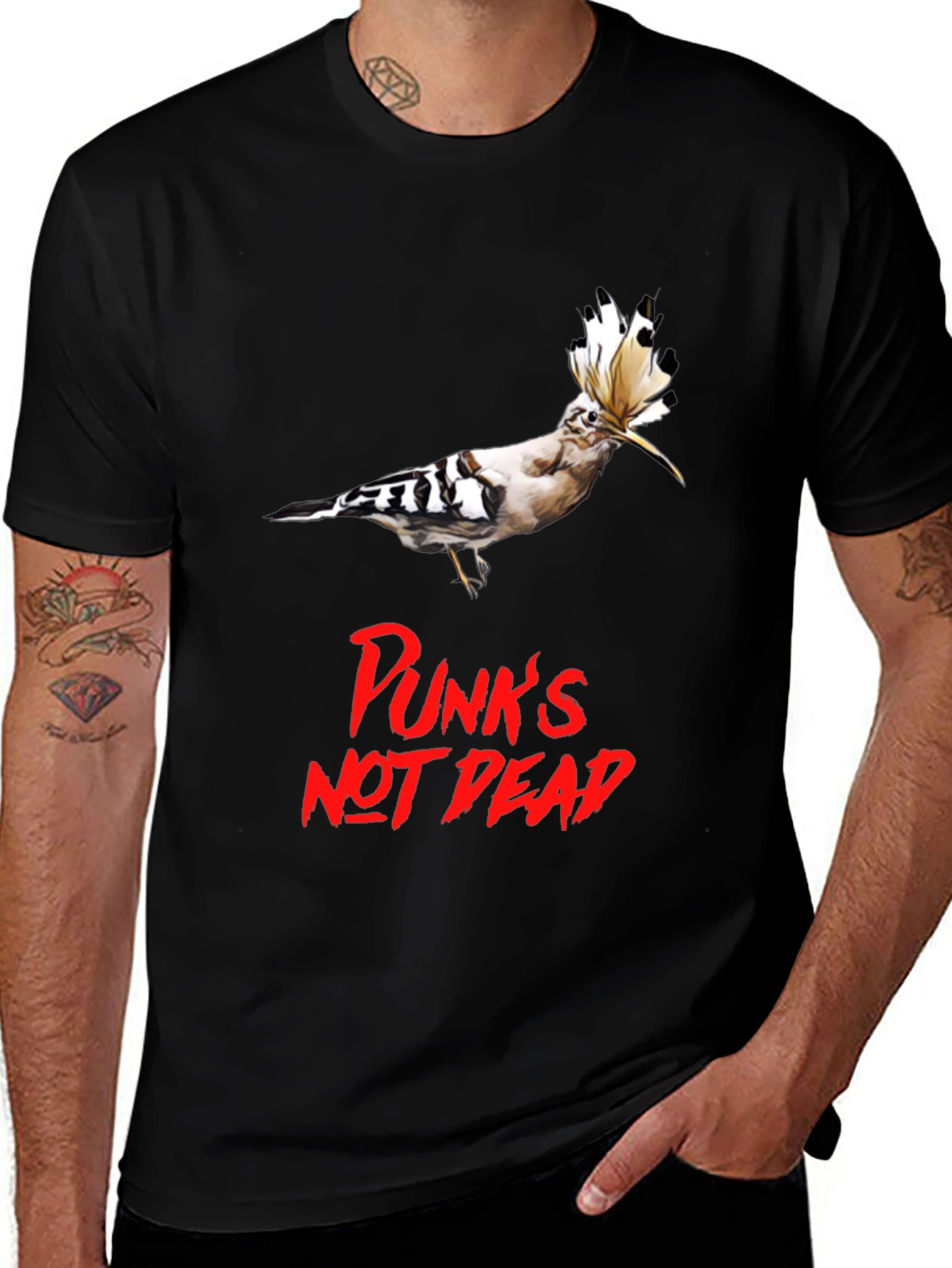 Punk's Not Dead Hoopoe Bird Graphic Tee