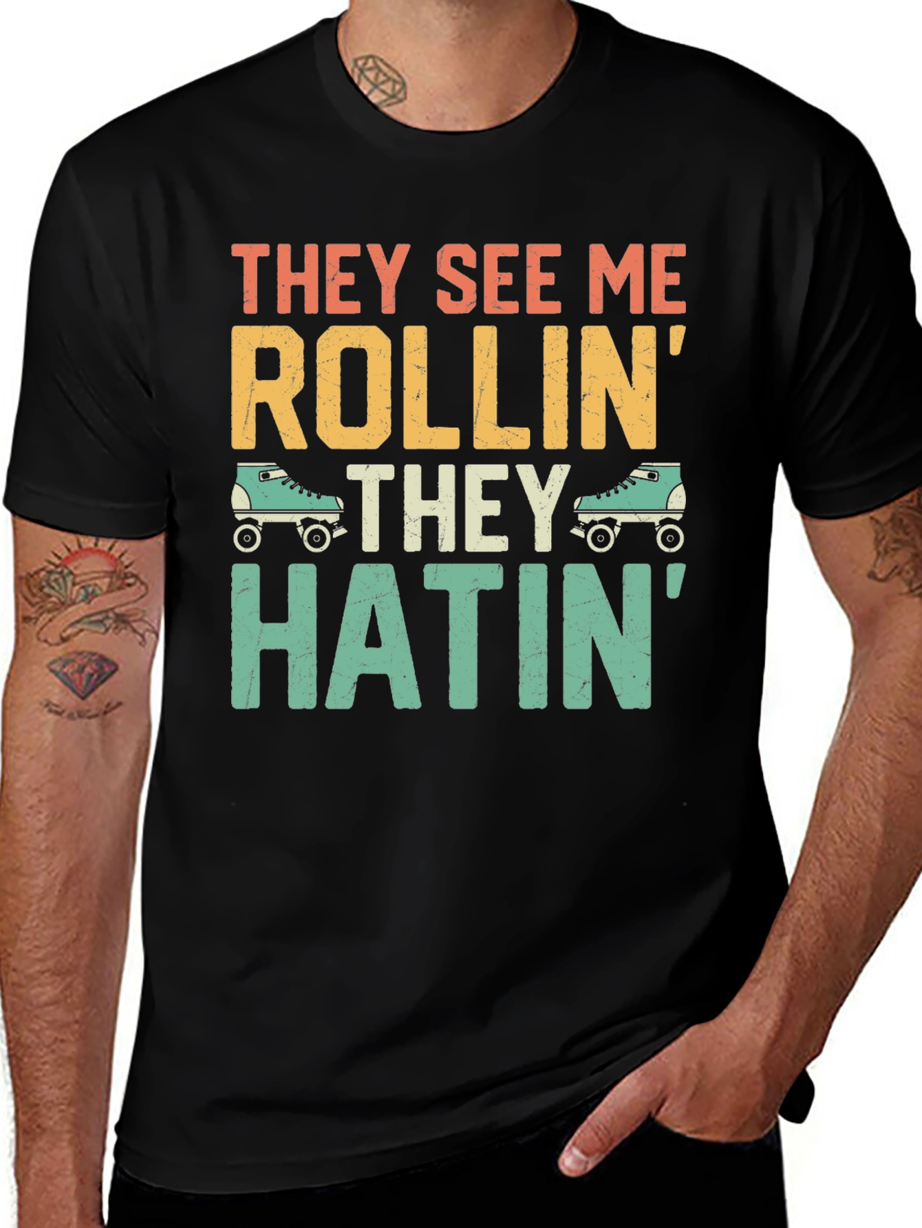Variant 23 of They See Me Rollin' Funny Graphic T-Shirt