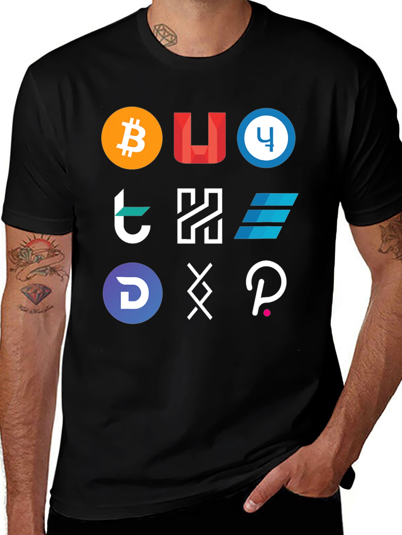 Variant 8 of Crypto Coins T-Shirt - Black Graphic Tee