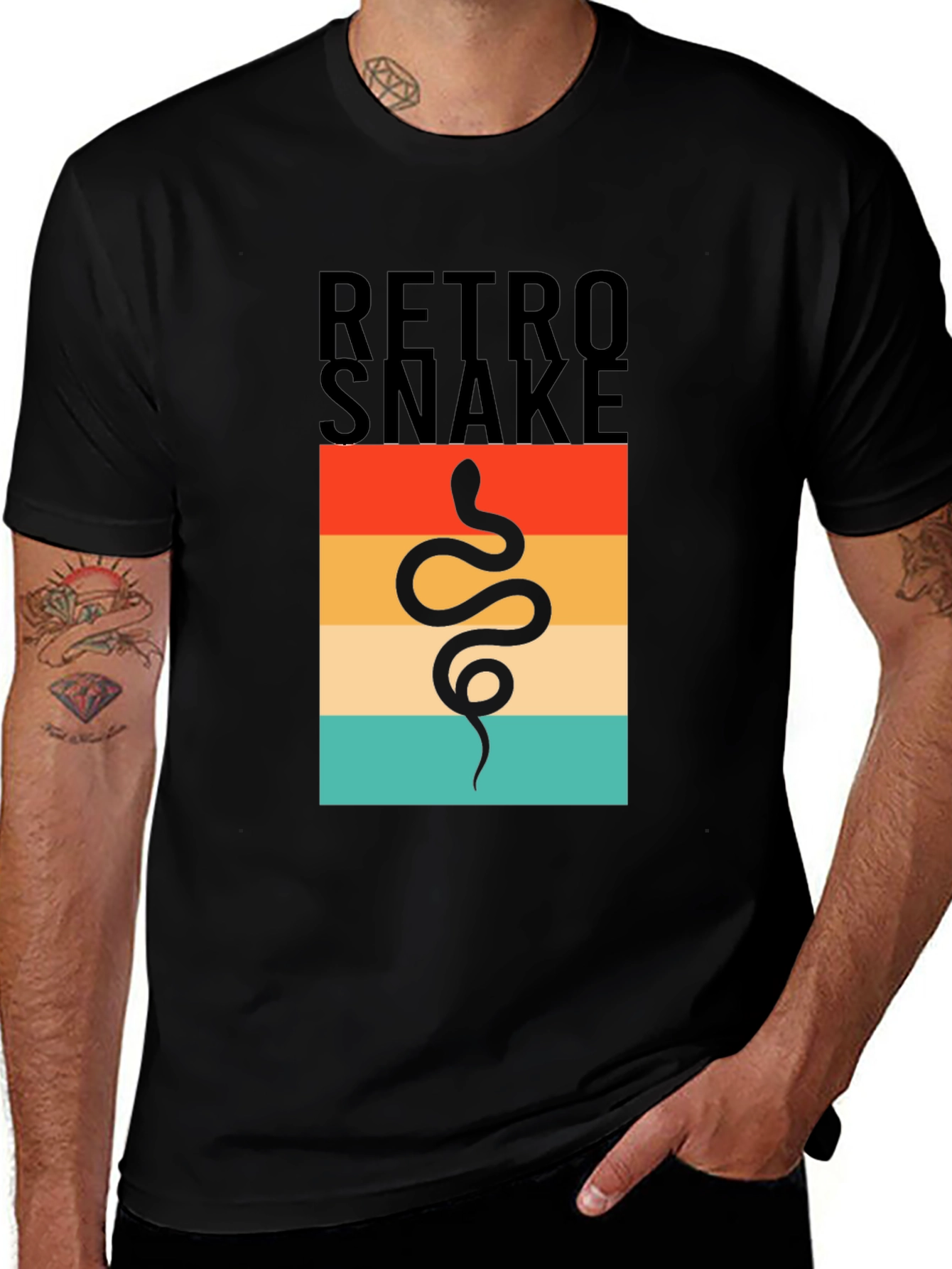 Variant 9 of Retro Snake Graphic T-Shirt - Cool Vintage Style