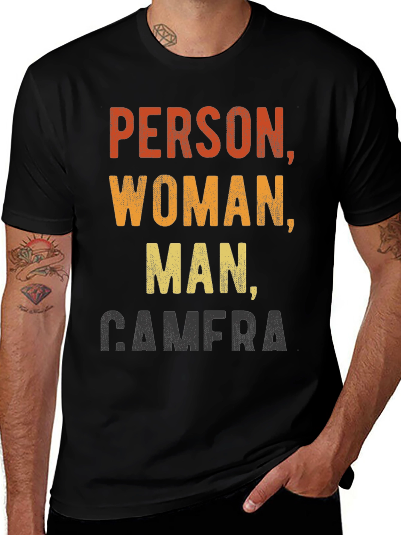 Variant 23 of Person Woman Man Camera Funny T-Shirt
