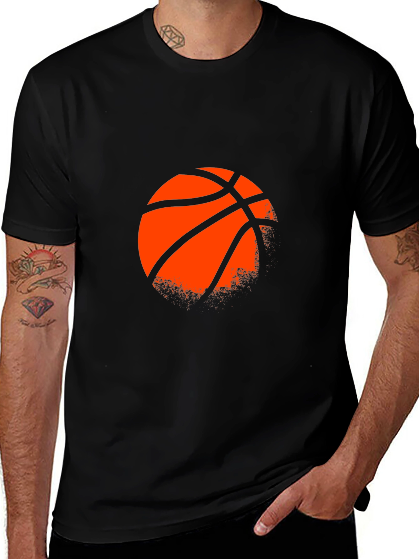 Variant 30 of Basketball Graphic T-Shirt - Stylish Men's Black Tee