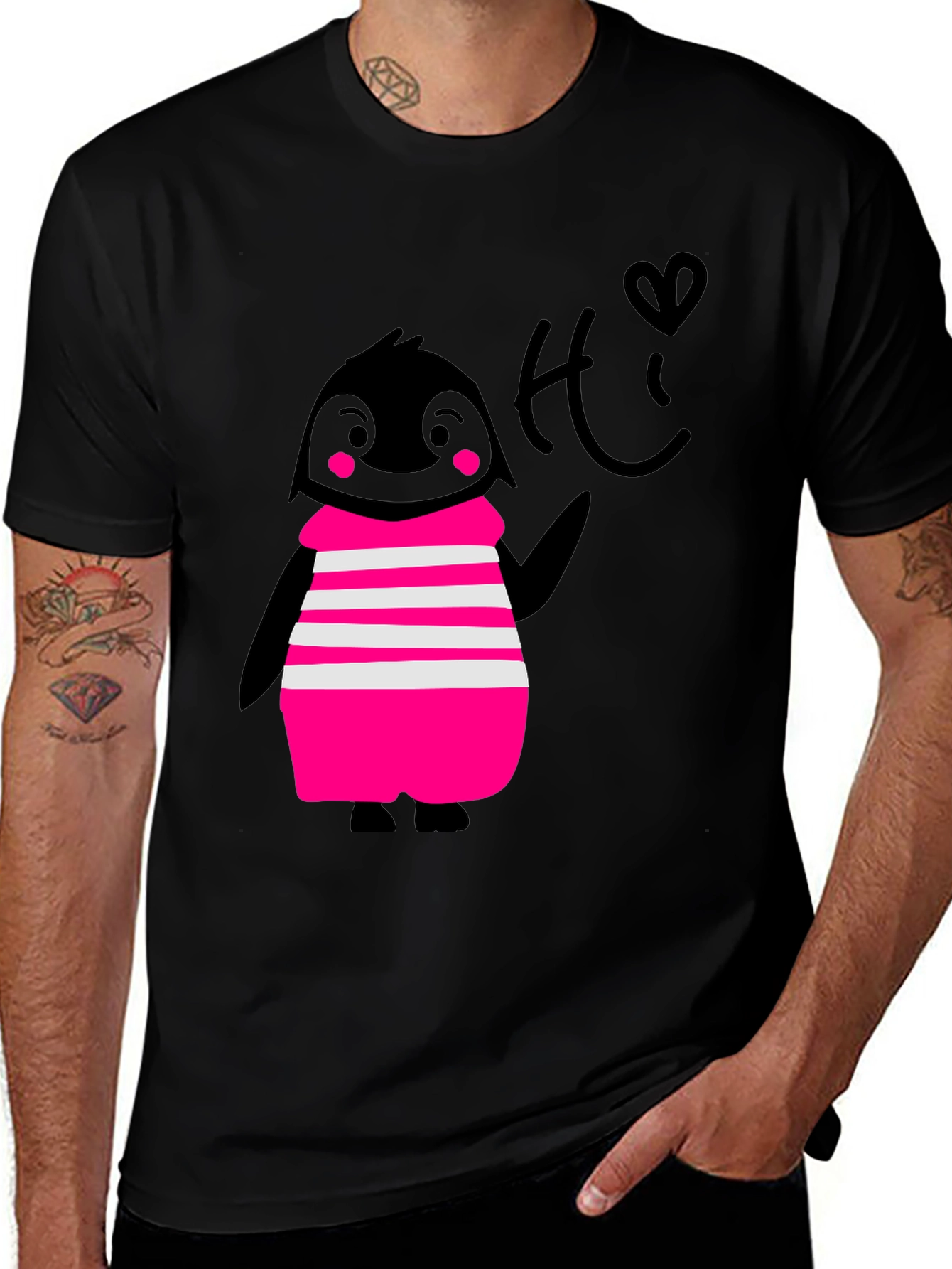 Variant 22 of Penguin Tee - Cute Black Graphic T-Shirt