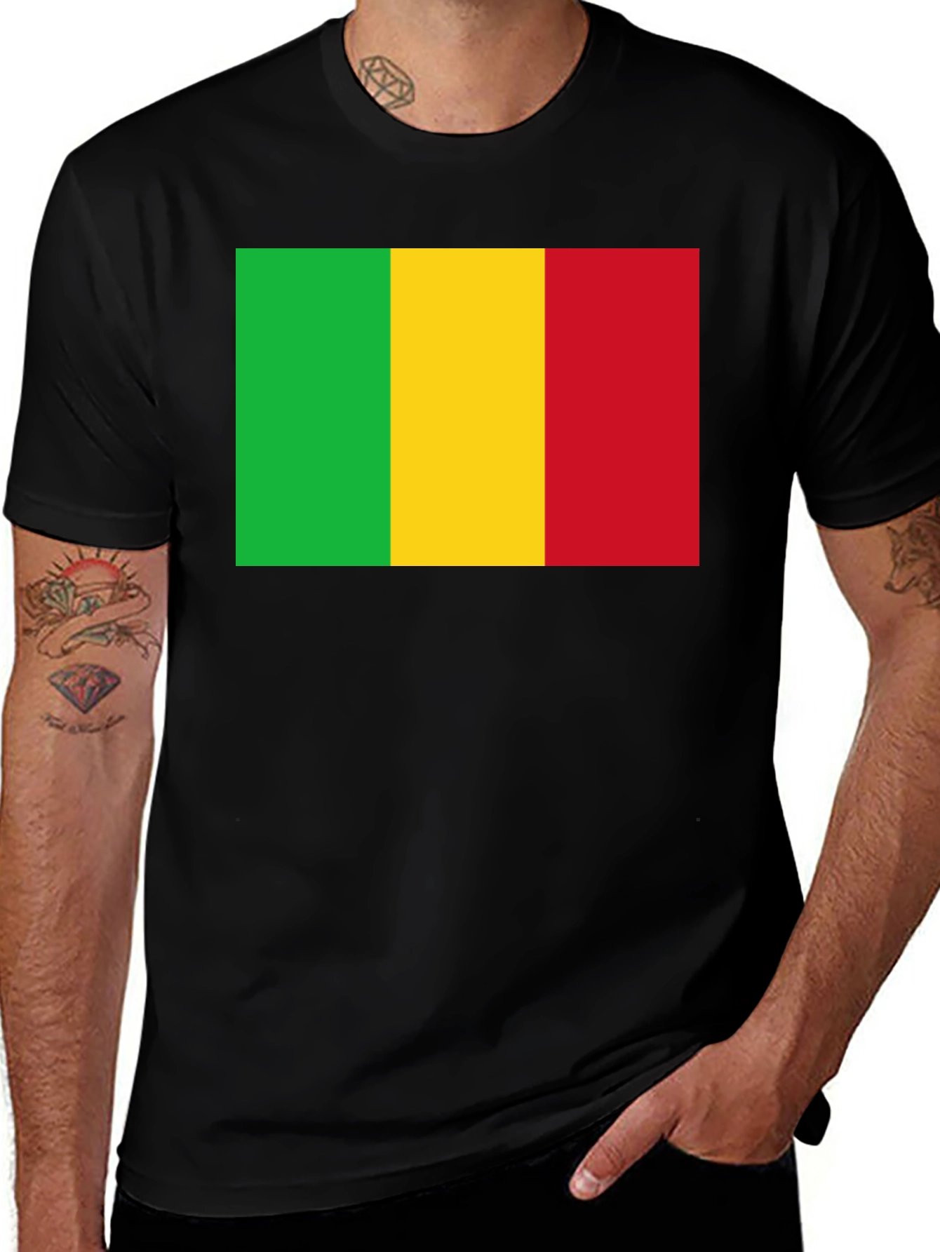 Mali Flag T-Shirt - Black Cotton Tee