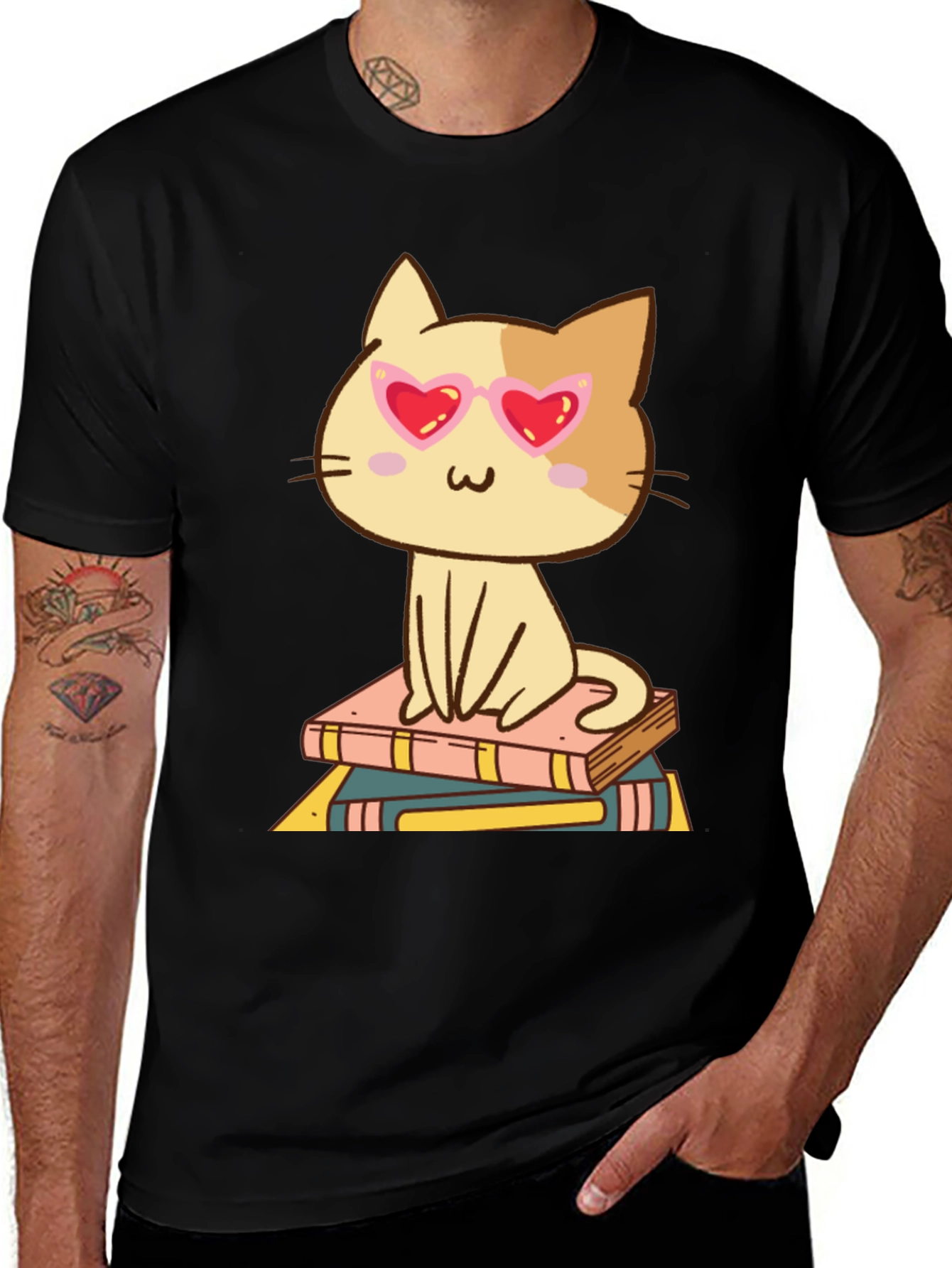 Variant 7 of Cute Cat Reading Books T-Shirt