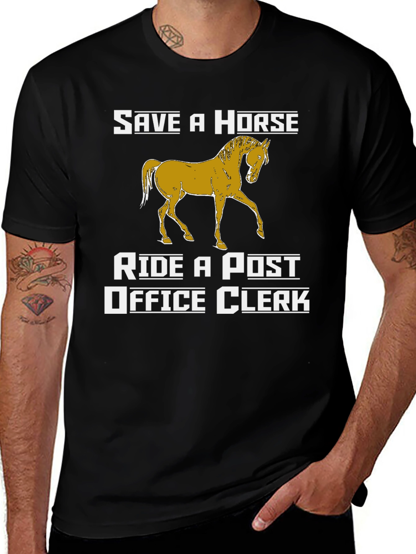 Variant 3 of Save a Horse Ride a Post Office Clerk Graphic T-Shirt