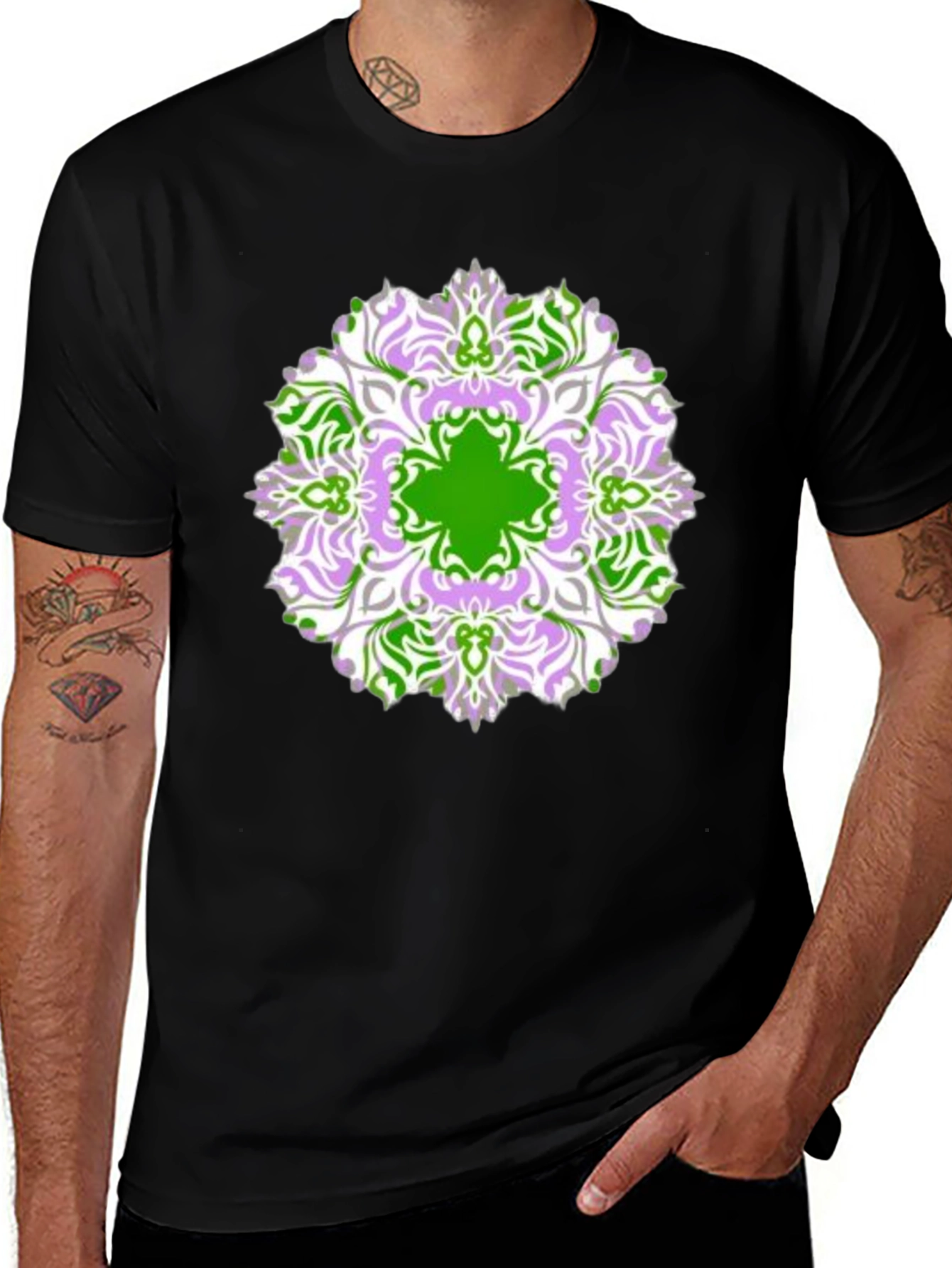 Variant 4 of Modern Mandala Graphic Tee - Casual Comfort