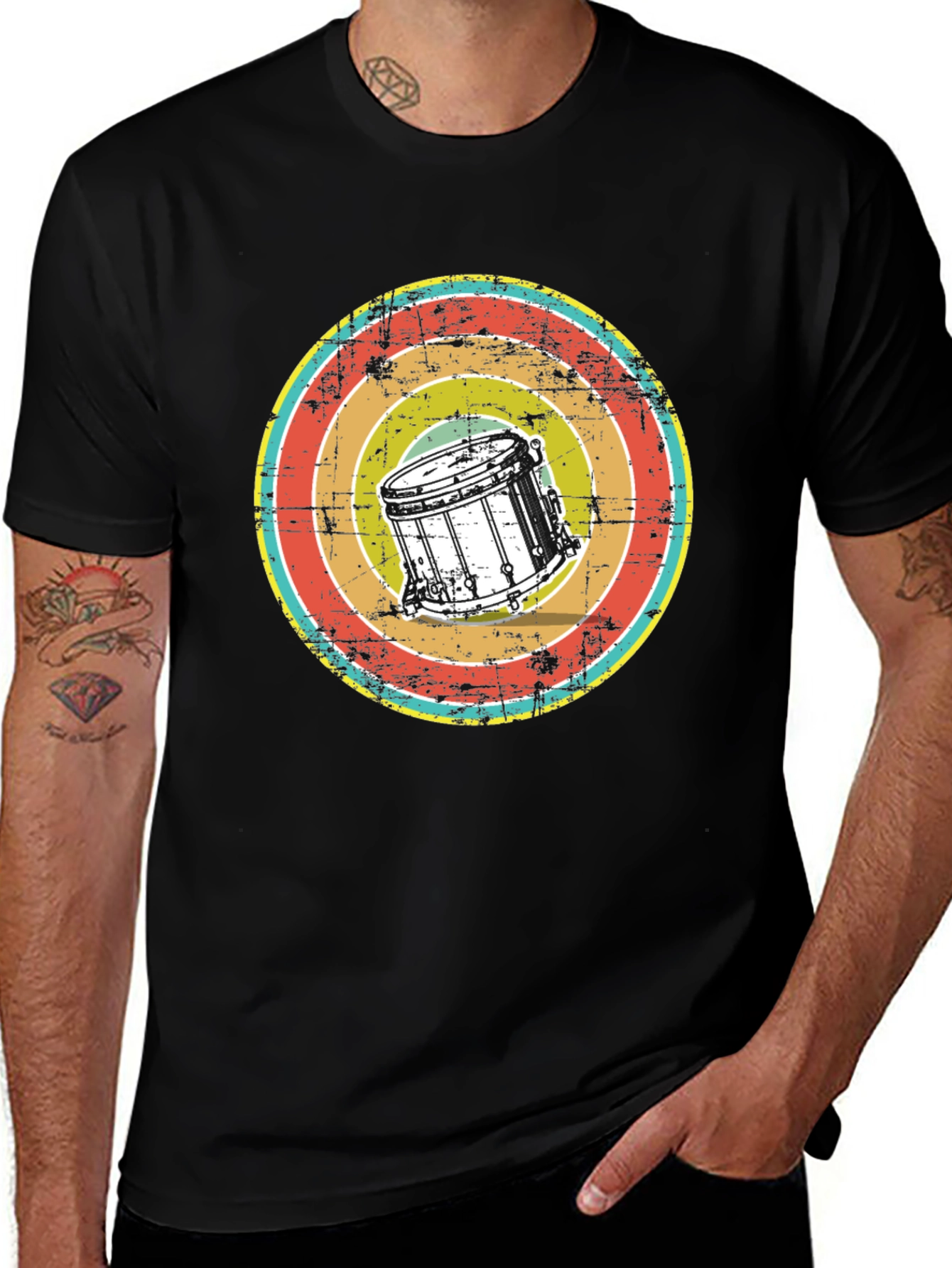 Variant 5 of Vintage Drum T-Shirt - Retro Music Tee