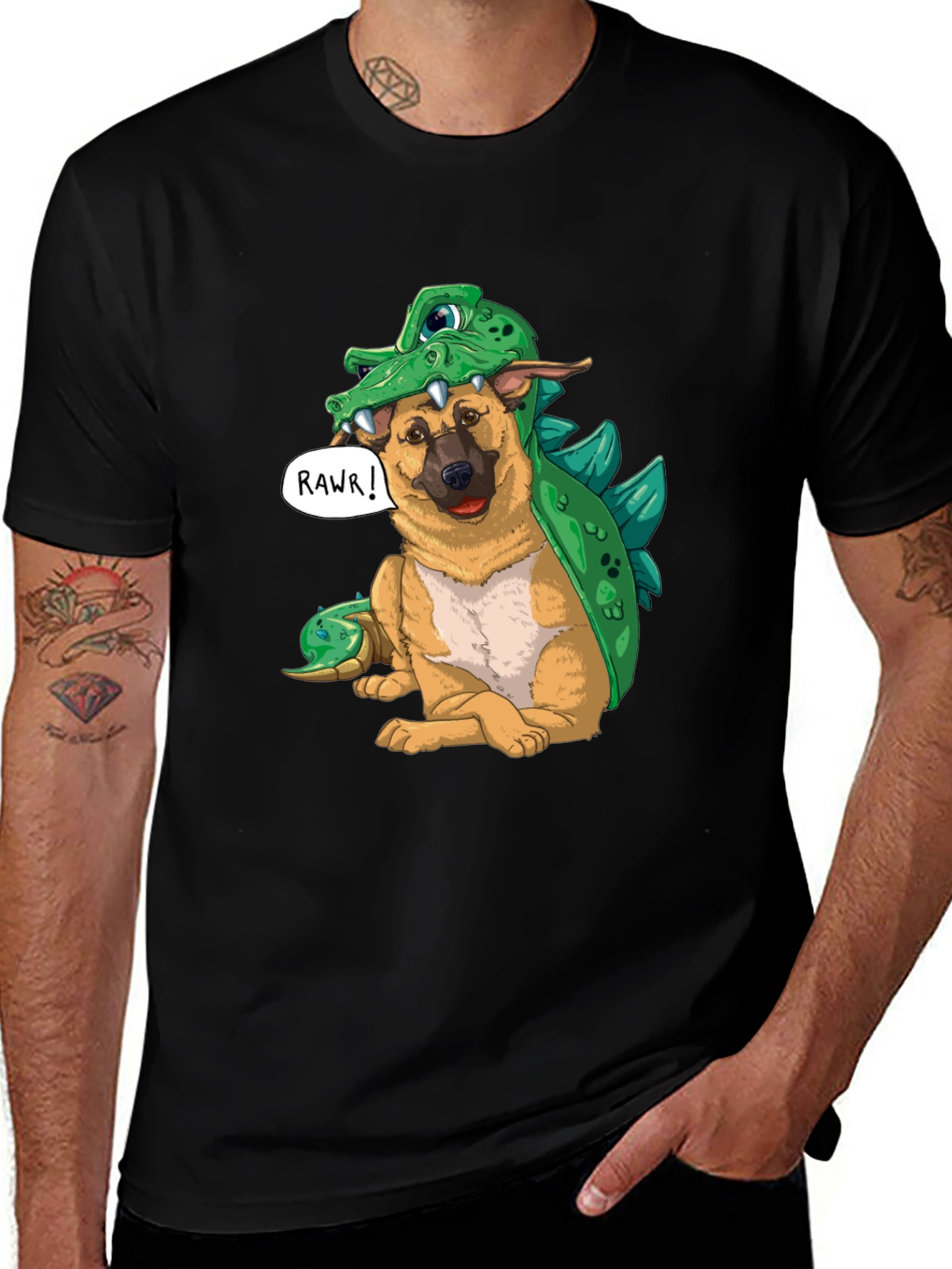 Variant 26 of Dog in Dinosaur Costume T-Shirt