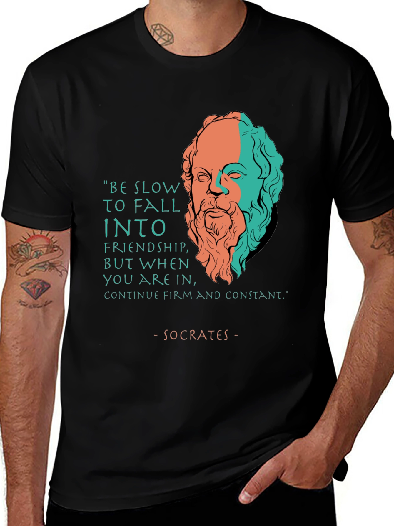Variant 6 of Socrates Friendship Quote Graphic T-Shirt