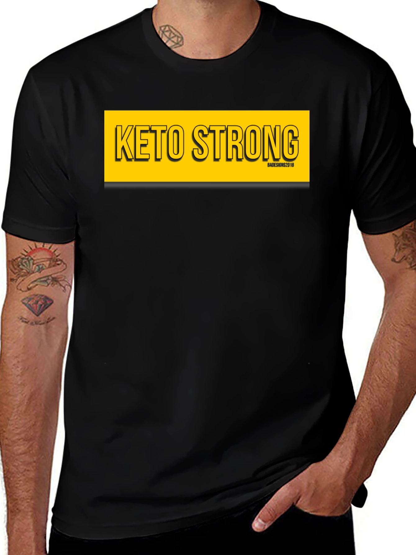 Variant 22 of Keto Strong Black Graphic Tee