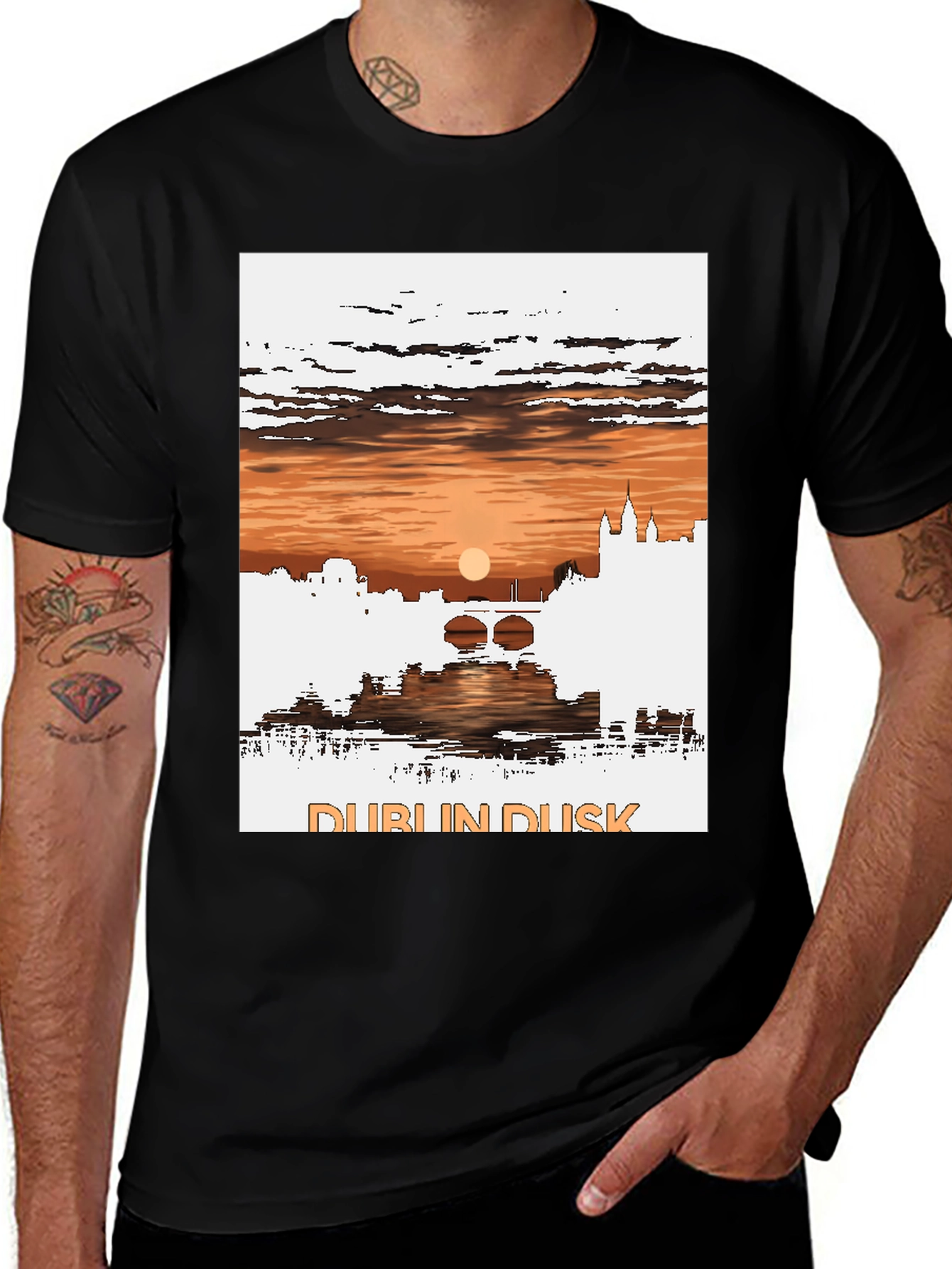 Dublin Dusk Graphic Tee - Cityscape T-Shirt
