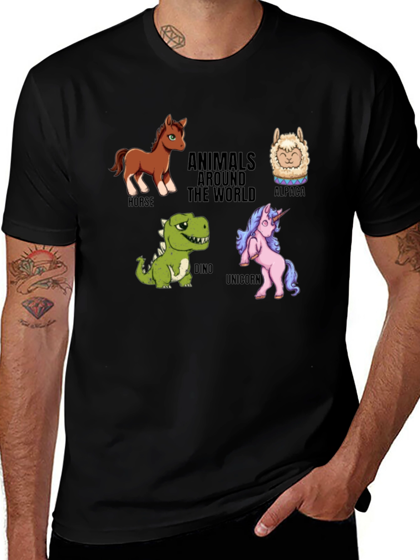 Variant 15 of Animals Around The World Graphic Tee