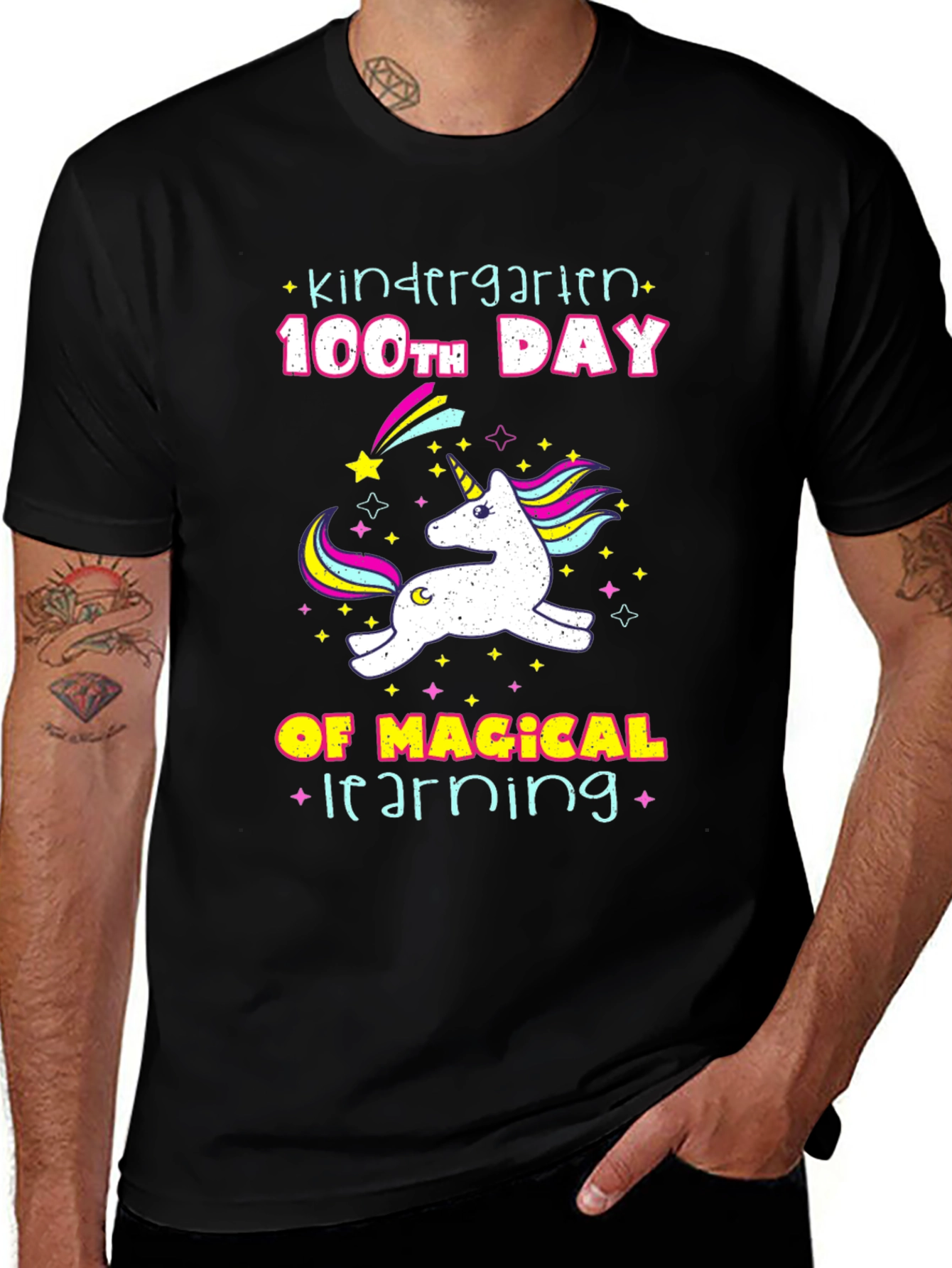 100th Day of Kindergarten Magical Learning Unicorn T-Shirt