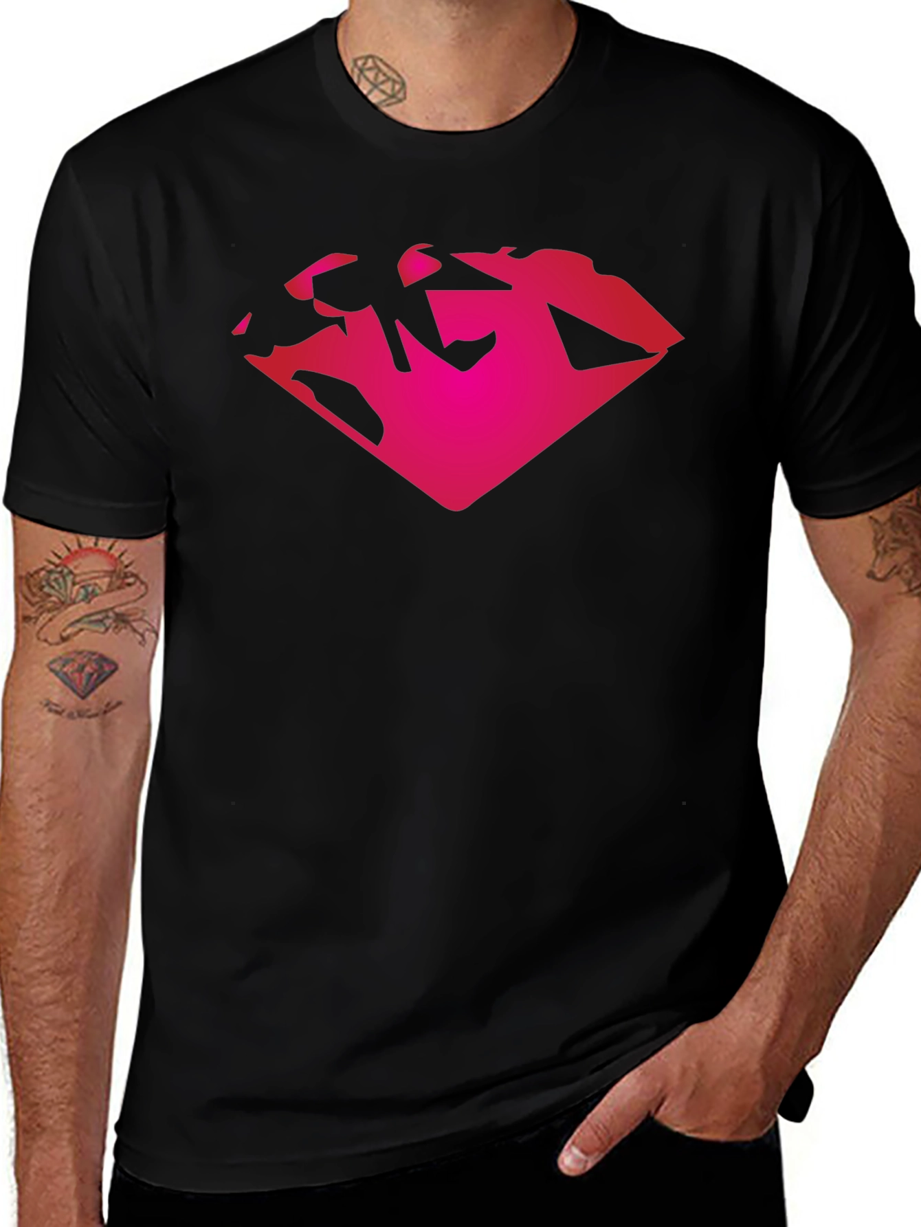 Variant 16 of Diamond Graphic Black T-Shirt Casual Wear