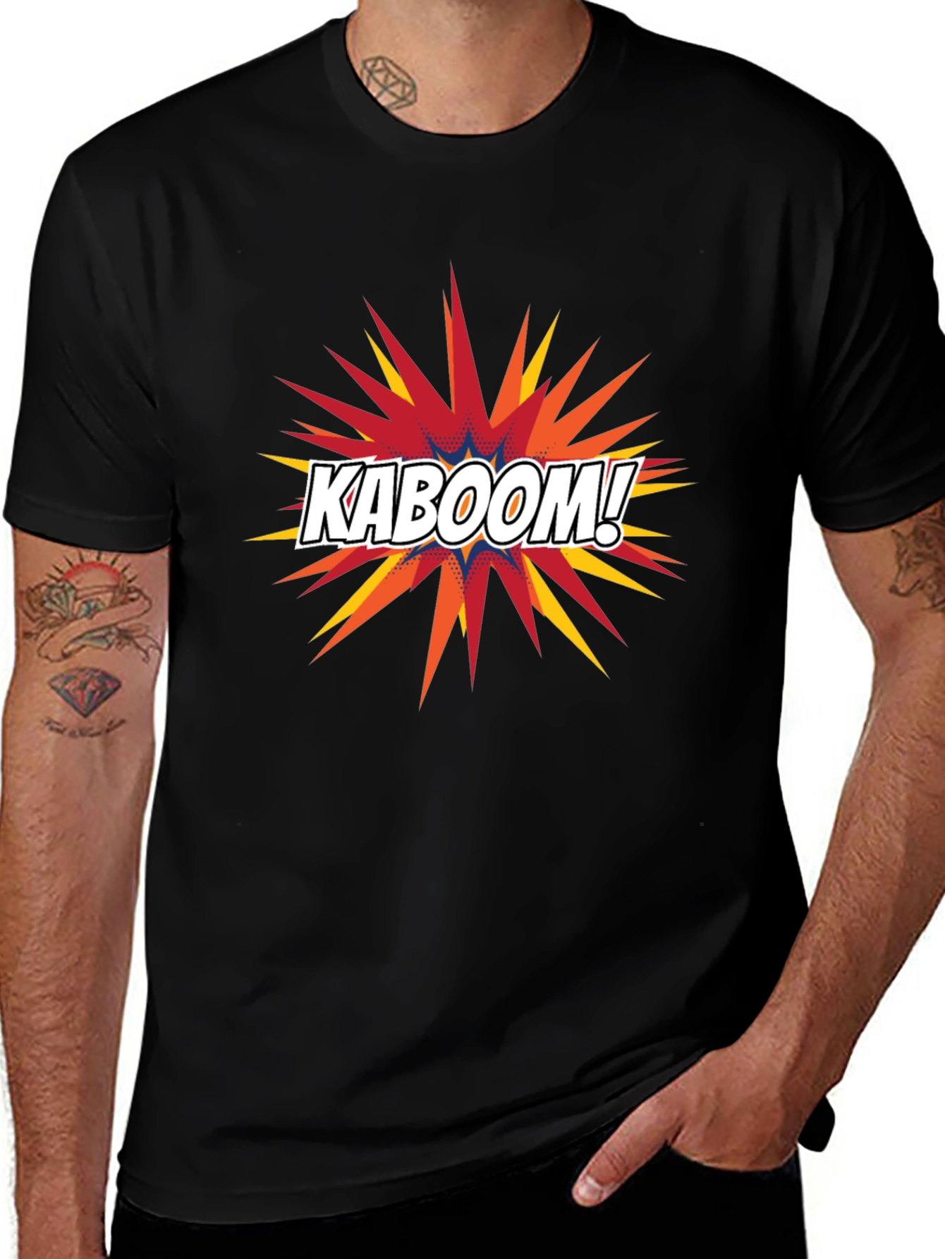 Variant 24 of Kaboom Graphic Tee - Black Cotton Comfort Fit
